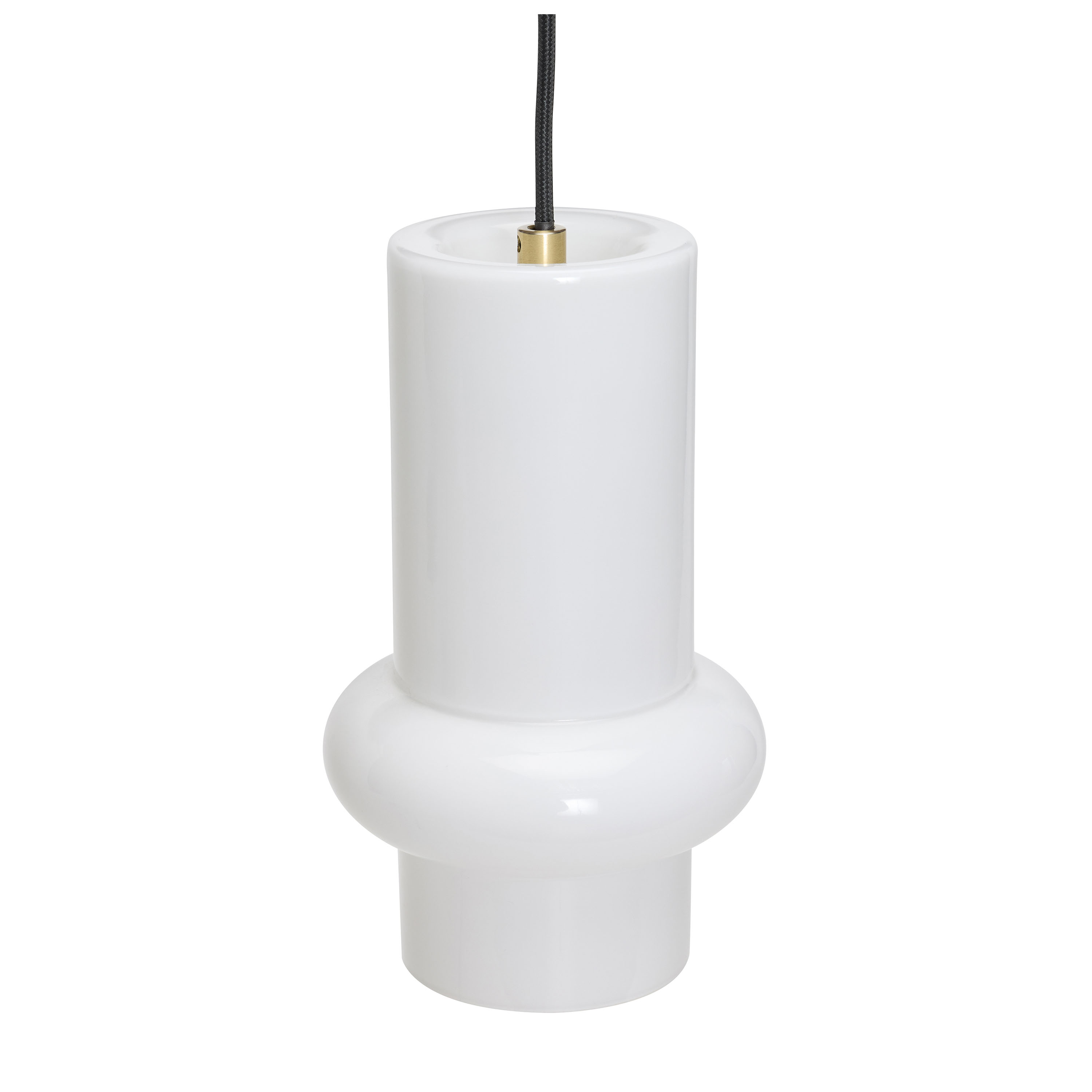 Hübsch Pilule Pendelleuchte Down Glossy White 25cm