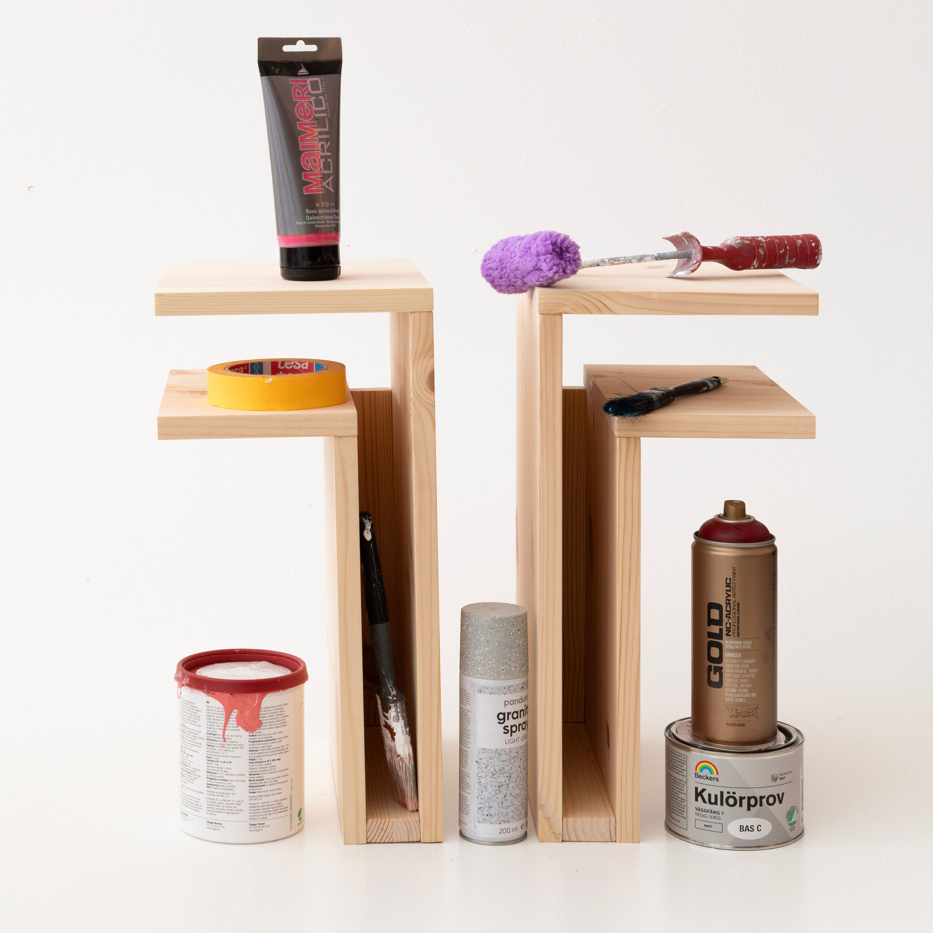 Maze F-Shelf Play Right Bedside Table Pine