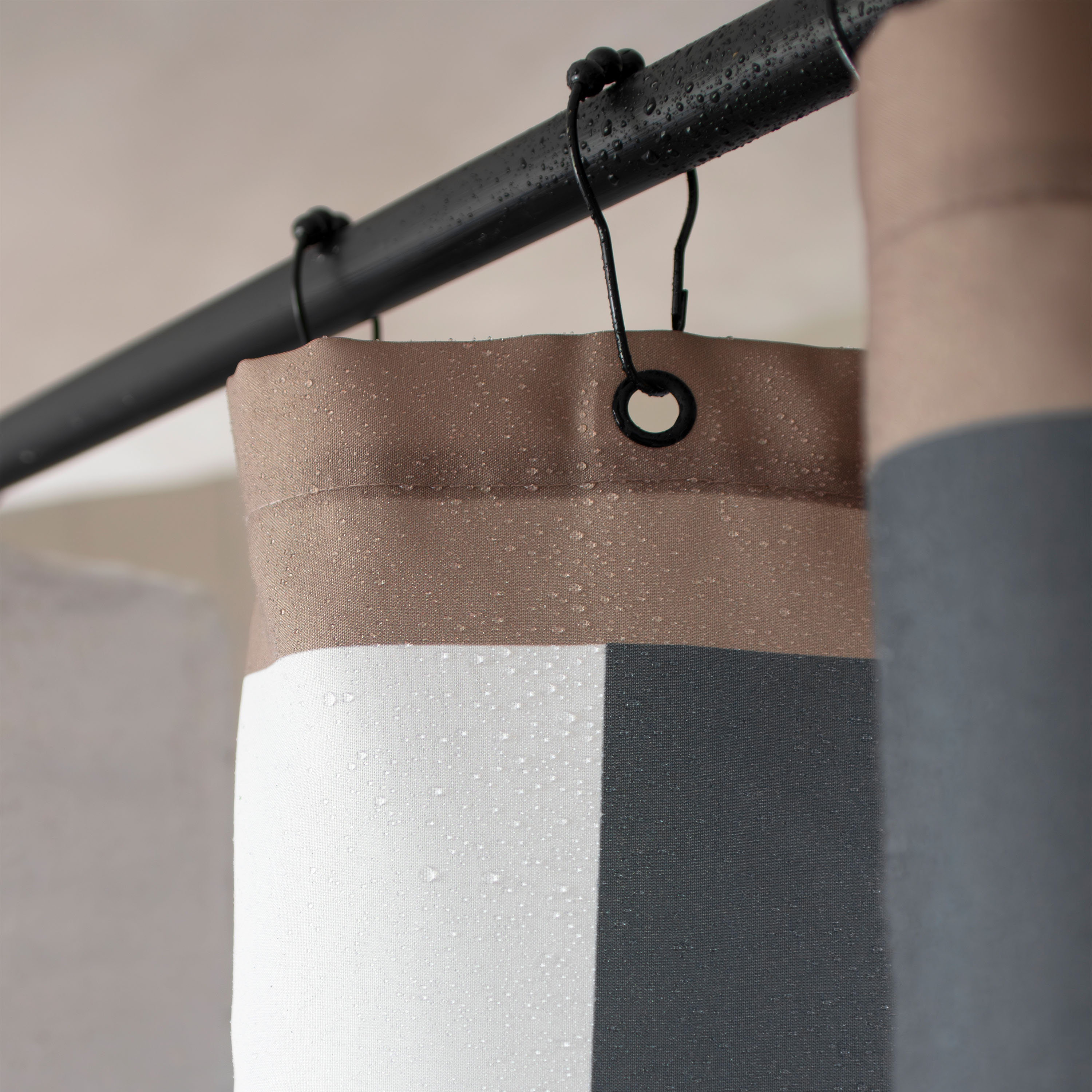 Mette Ditmer Retro Duschvorhang Dunkelgrau 150x200