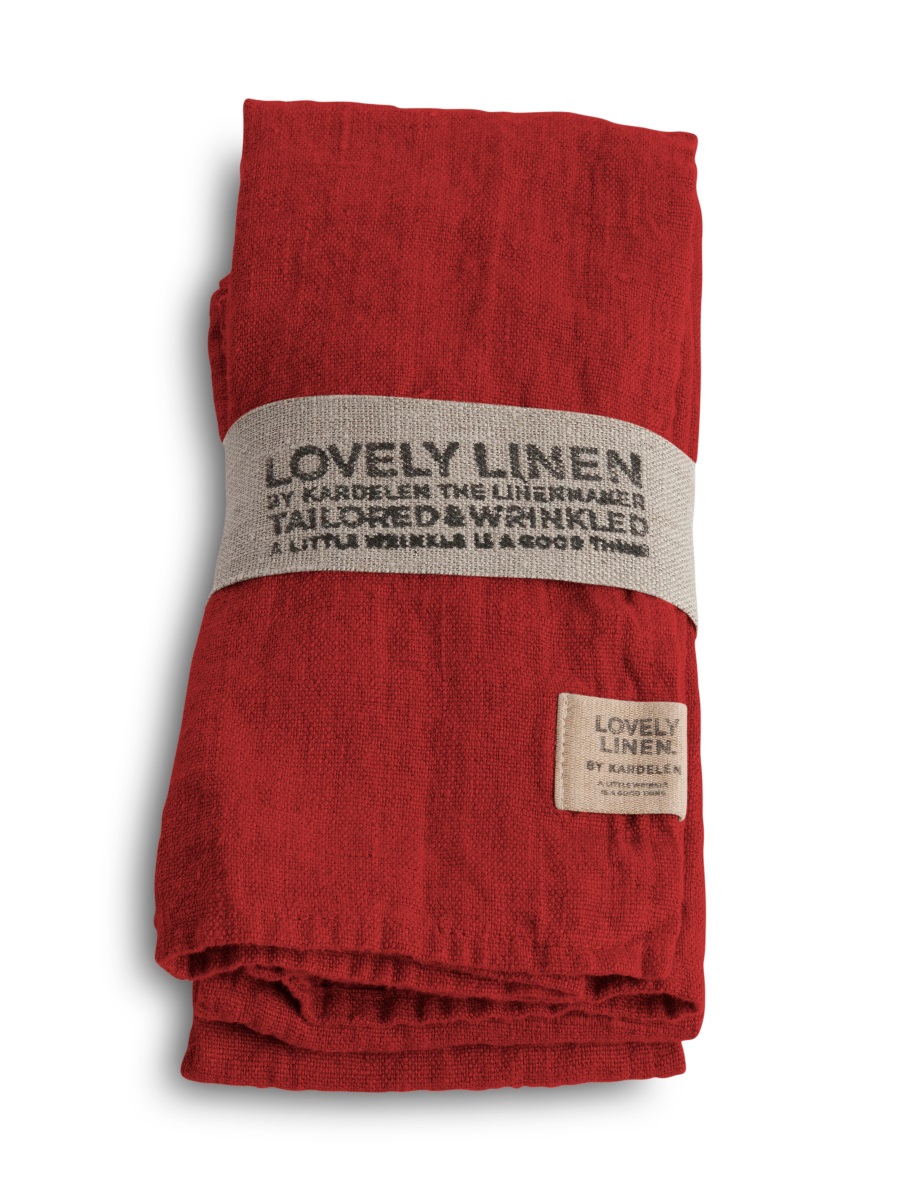 Lovely Servett Linne Real Red 4-Pack