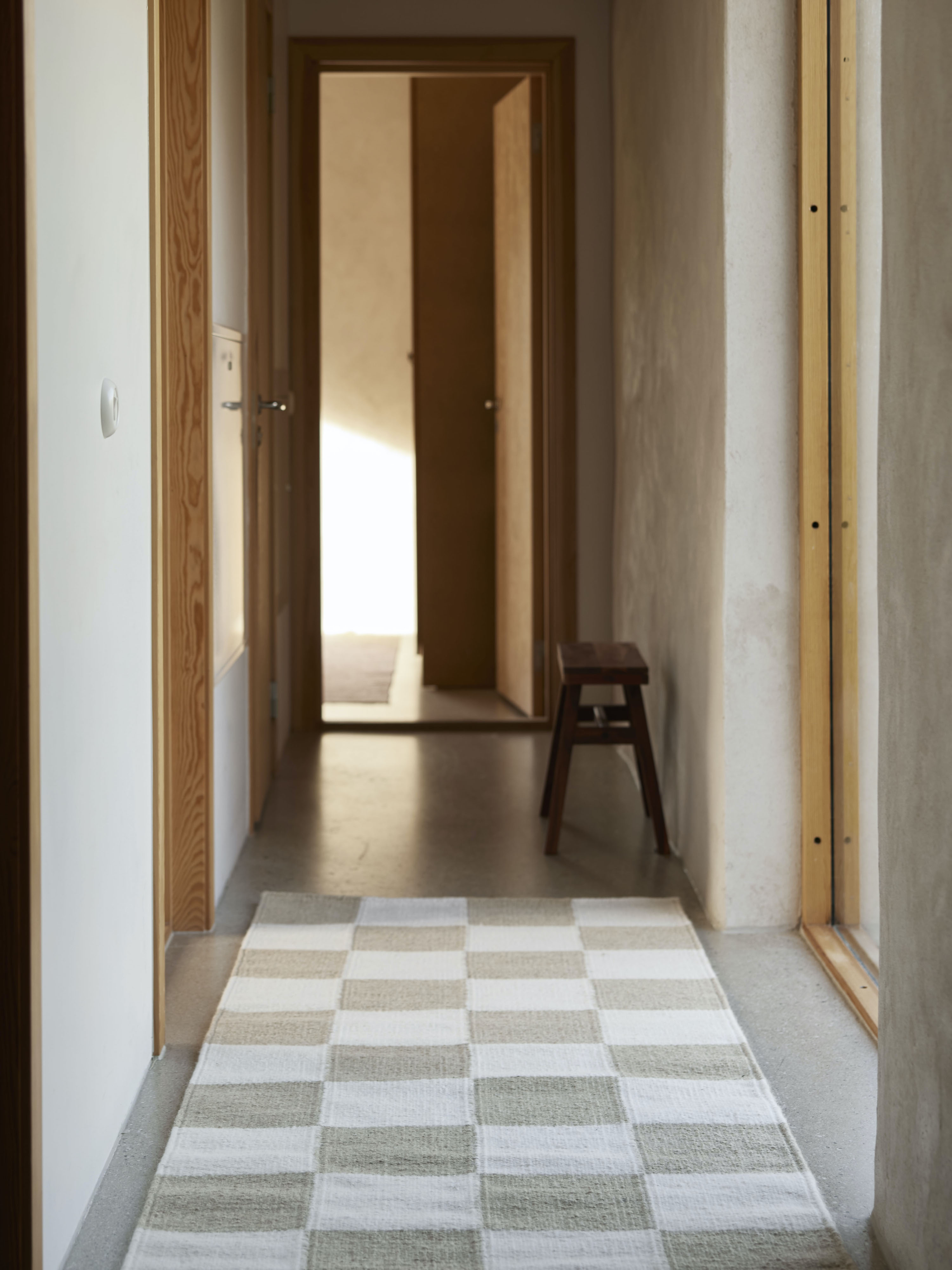 Classic Collection Squares Käytävämatto Valkoinen/Luonto 80x200