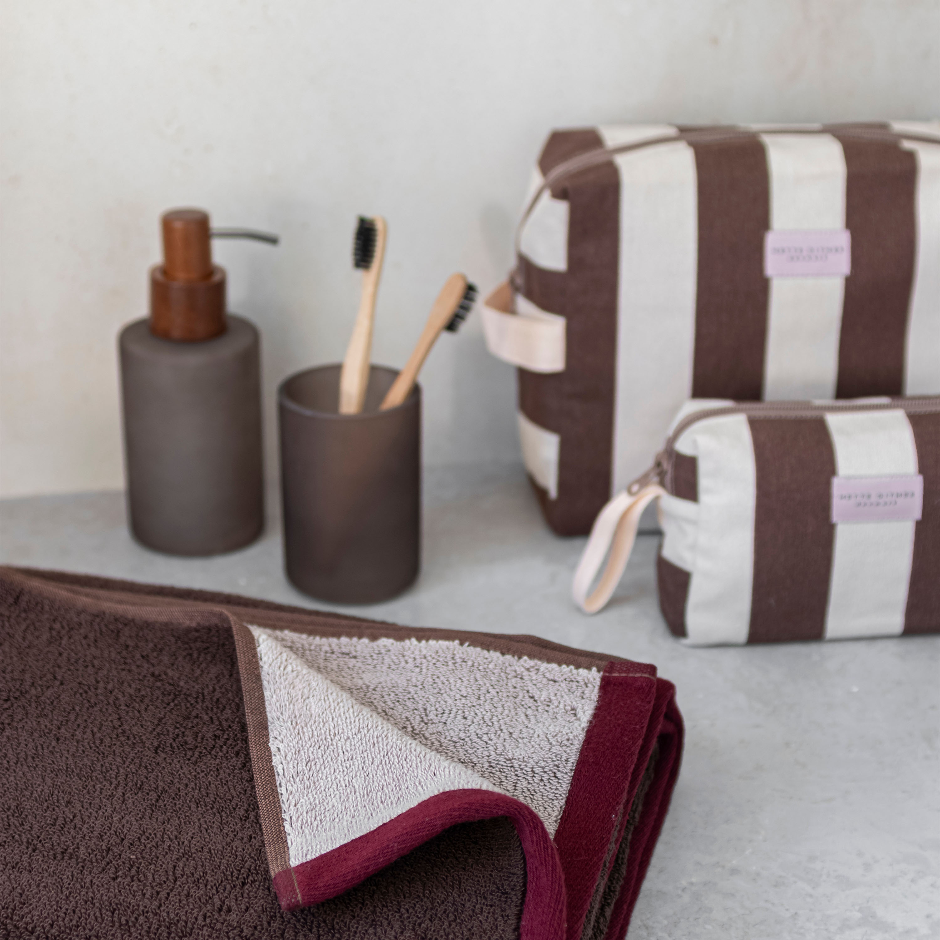 Mette Ditmer Soft Handtuch Braun/Sand 40x55 2er-Pack