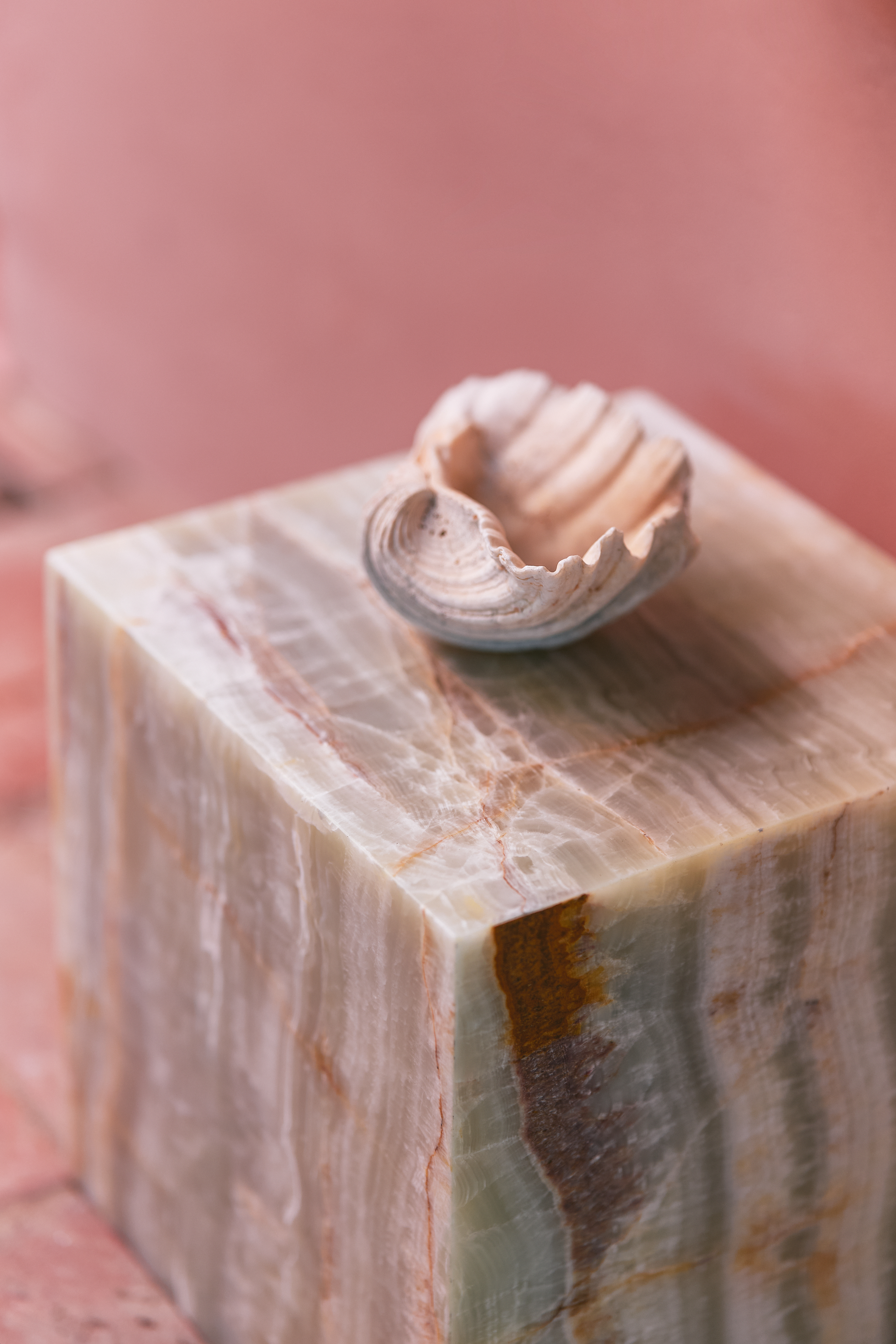 HKliving Block Sidebord Onyx Marmor 35x35