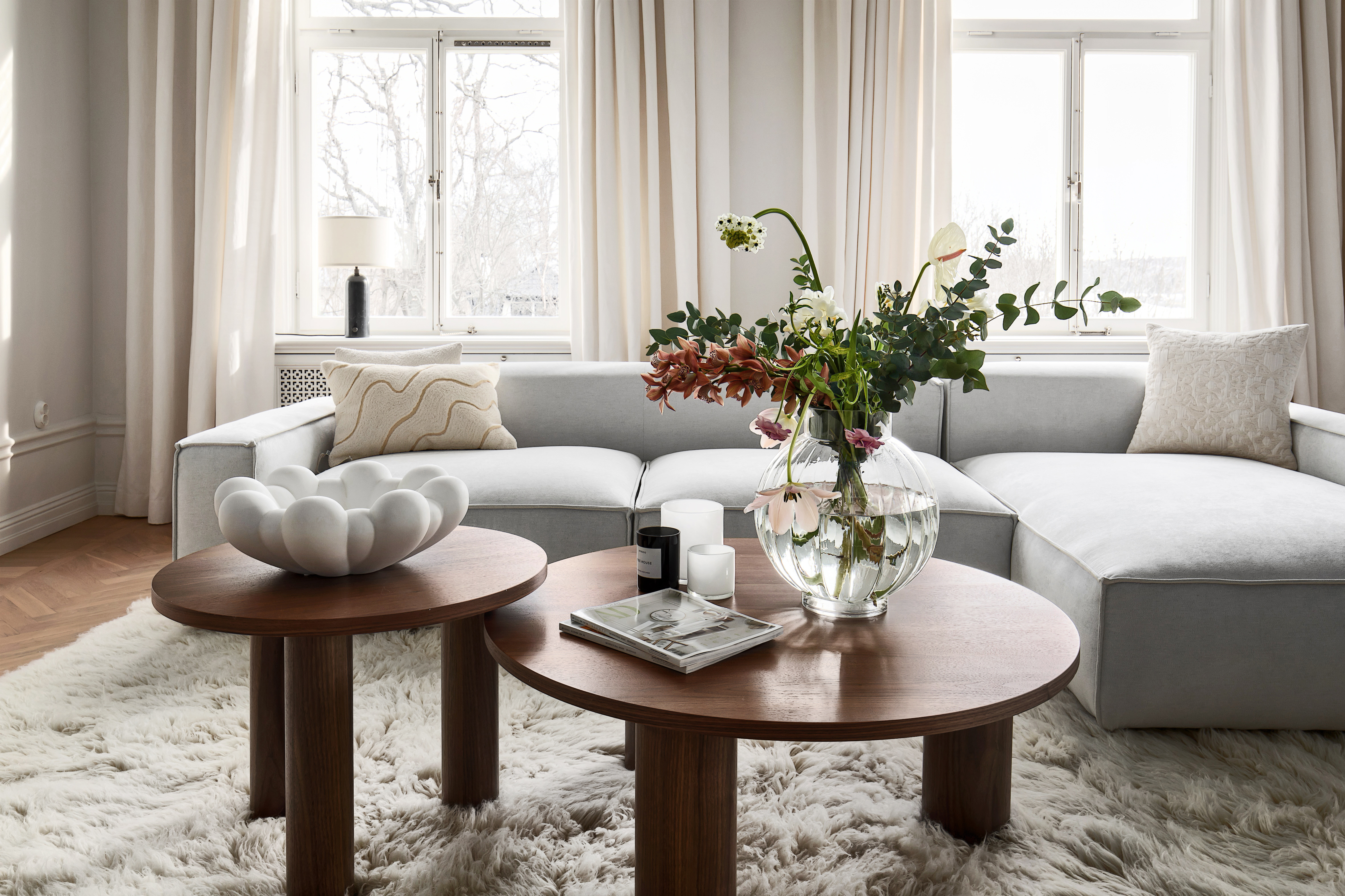 Nordic Home Melvin Soffbord Valnöt Ø100