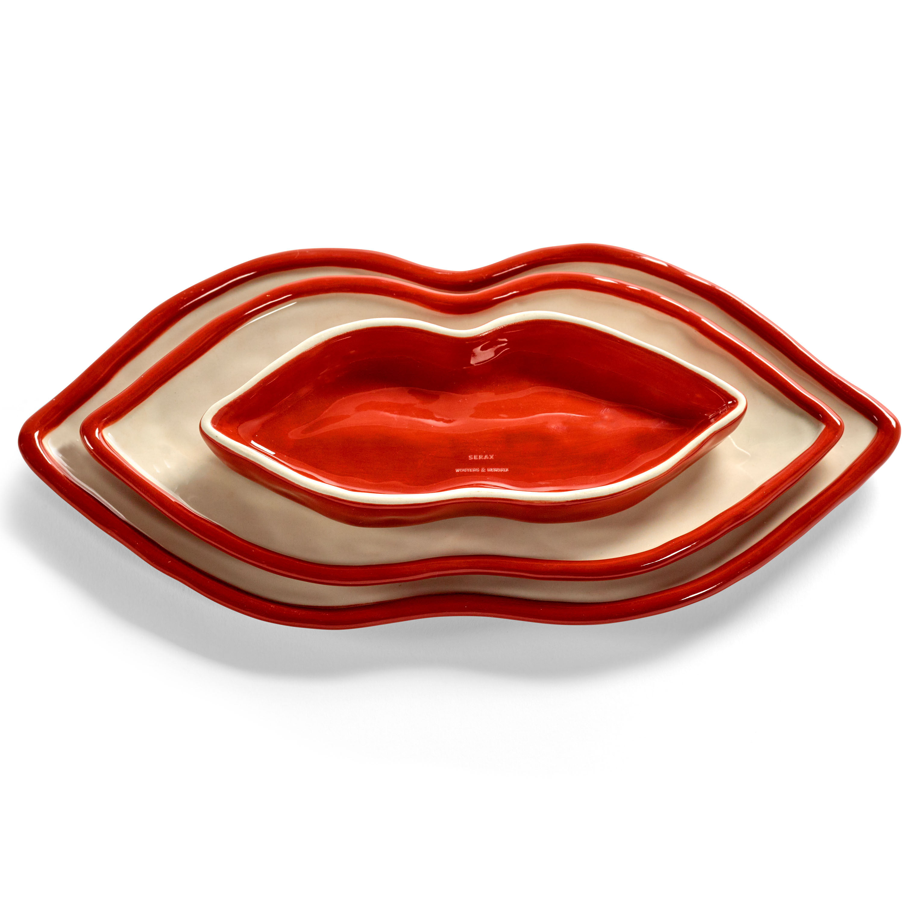 Serax Les Objets Mouleversants Skål White/Red 3-pack