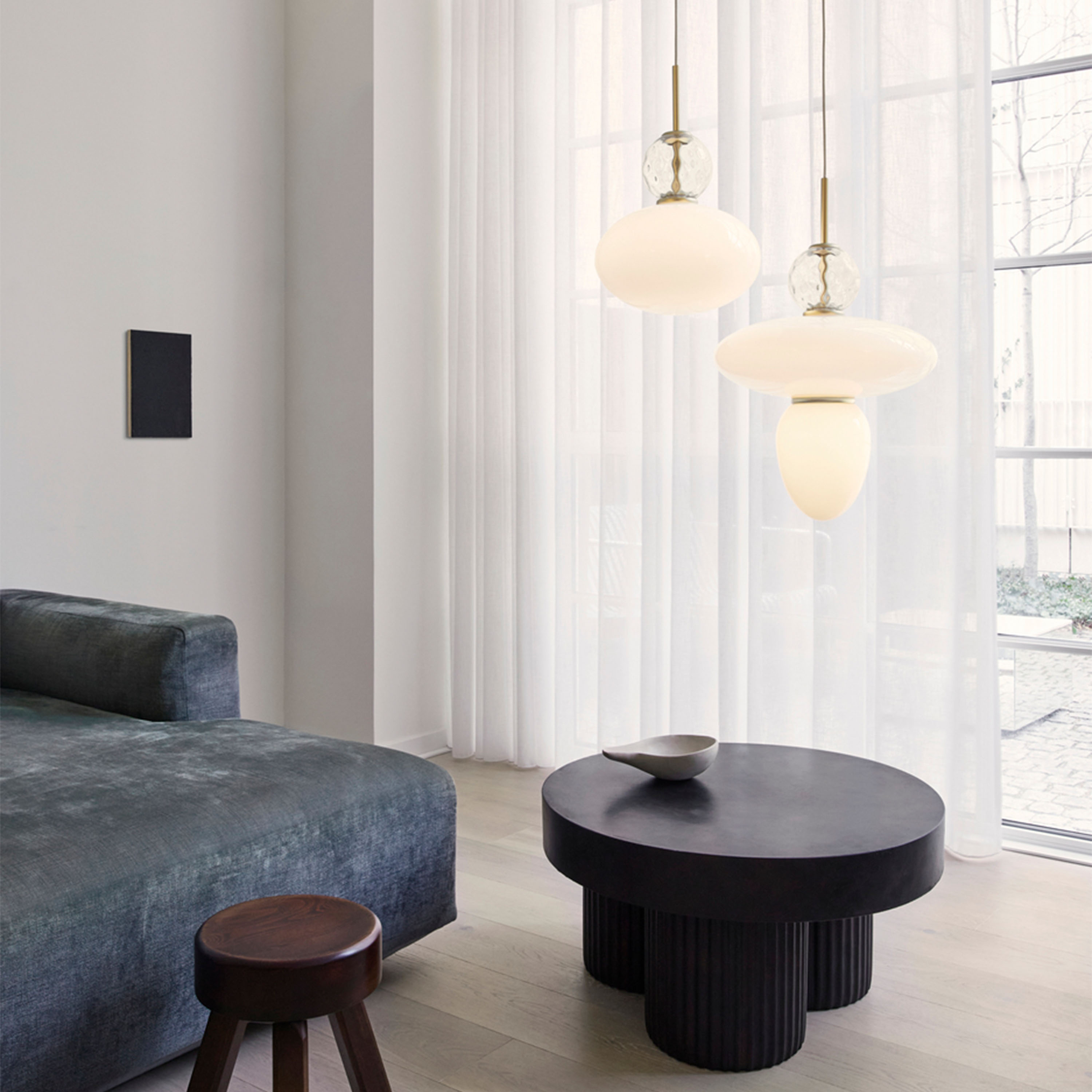 Nuura Rizzatto 43 Taklampa Satin Brass/Opal