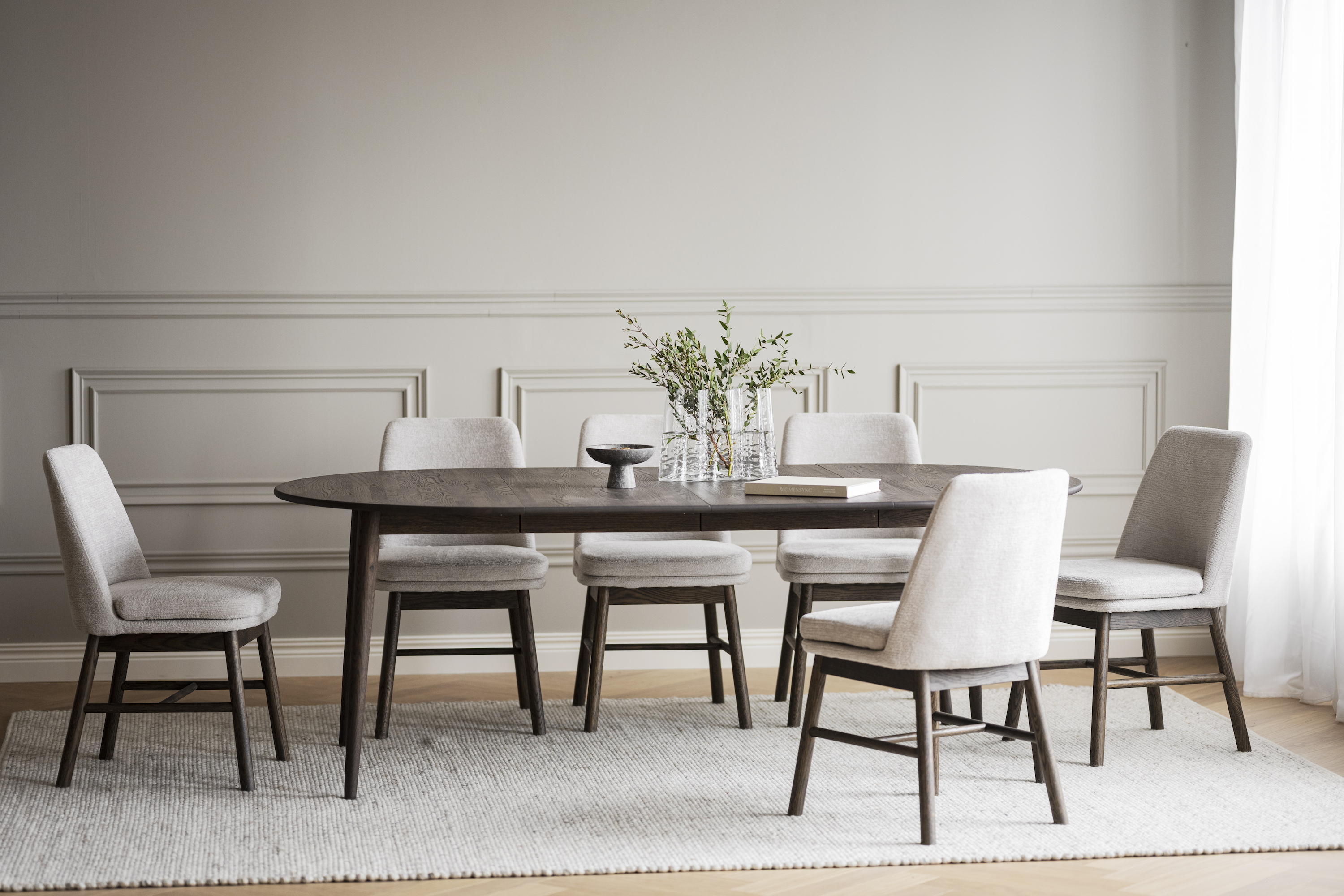 Rowico Home Tyler Esstisch Oval Braun 170/210cm