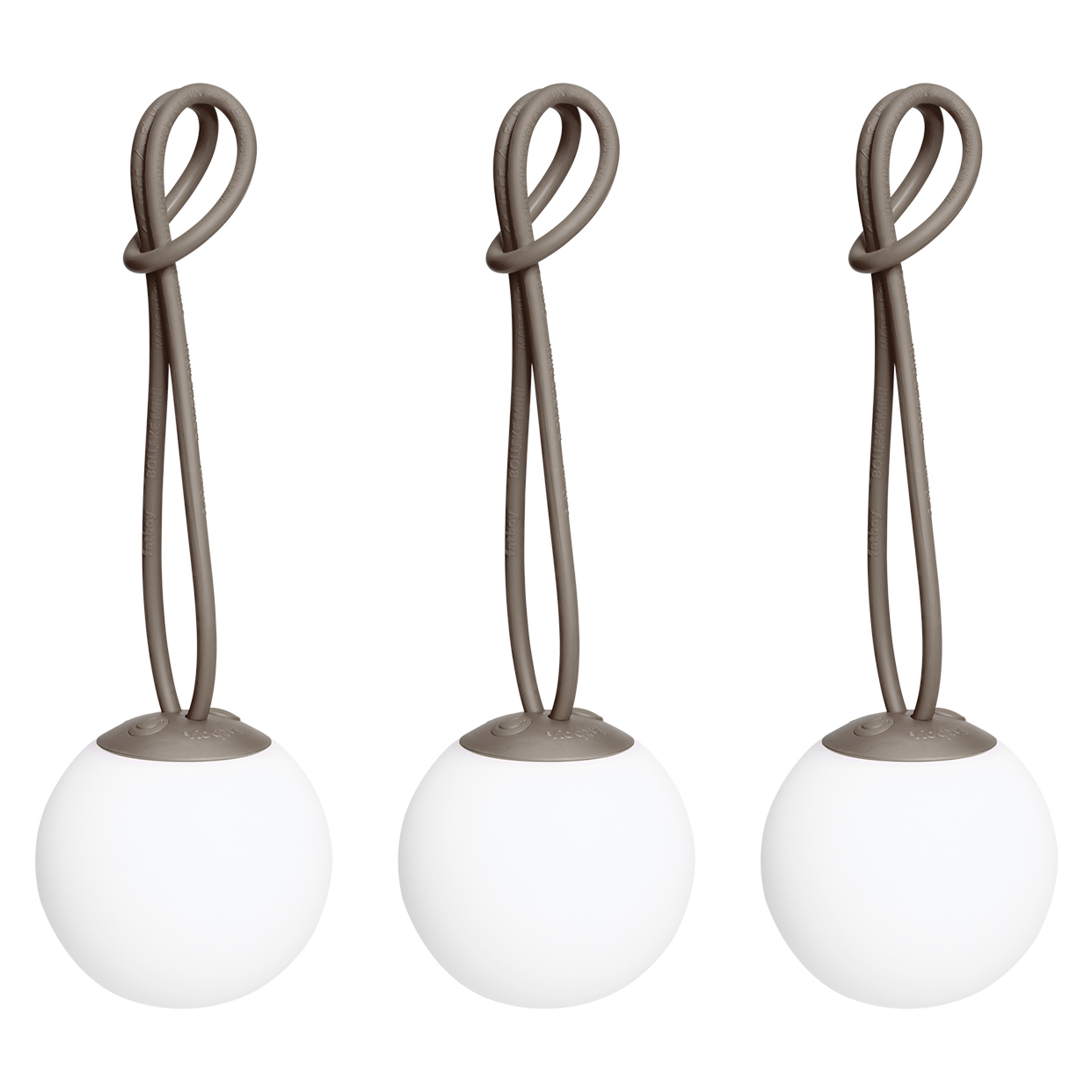 Bolleke Mini Portabel Lampa Taupe 3-pack