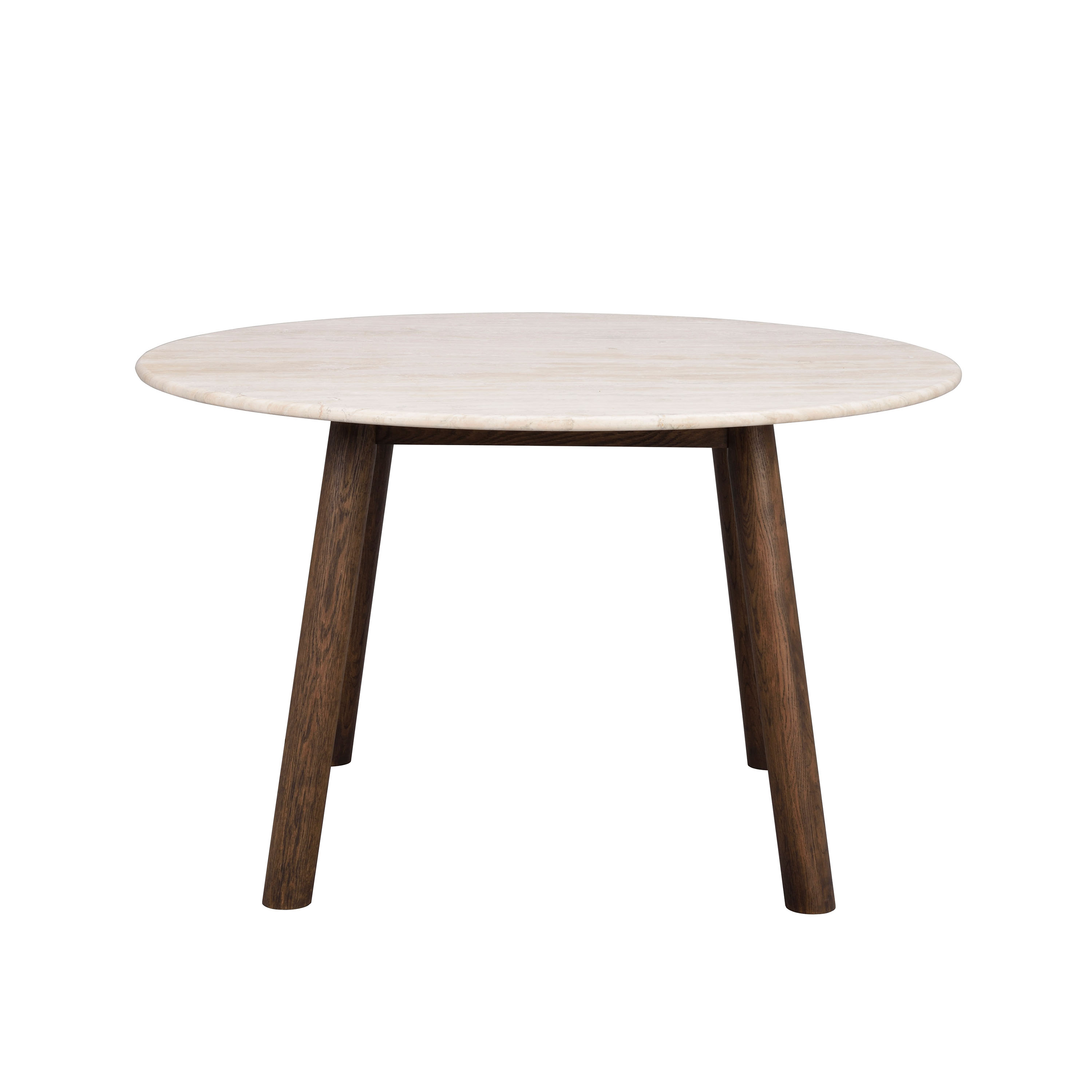 Taransay Matbord Beige Travertin/Brun Ek Ø125