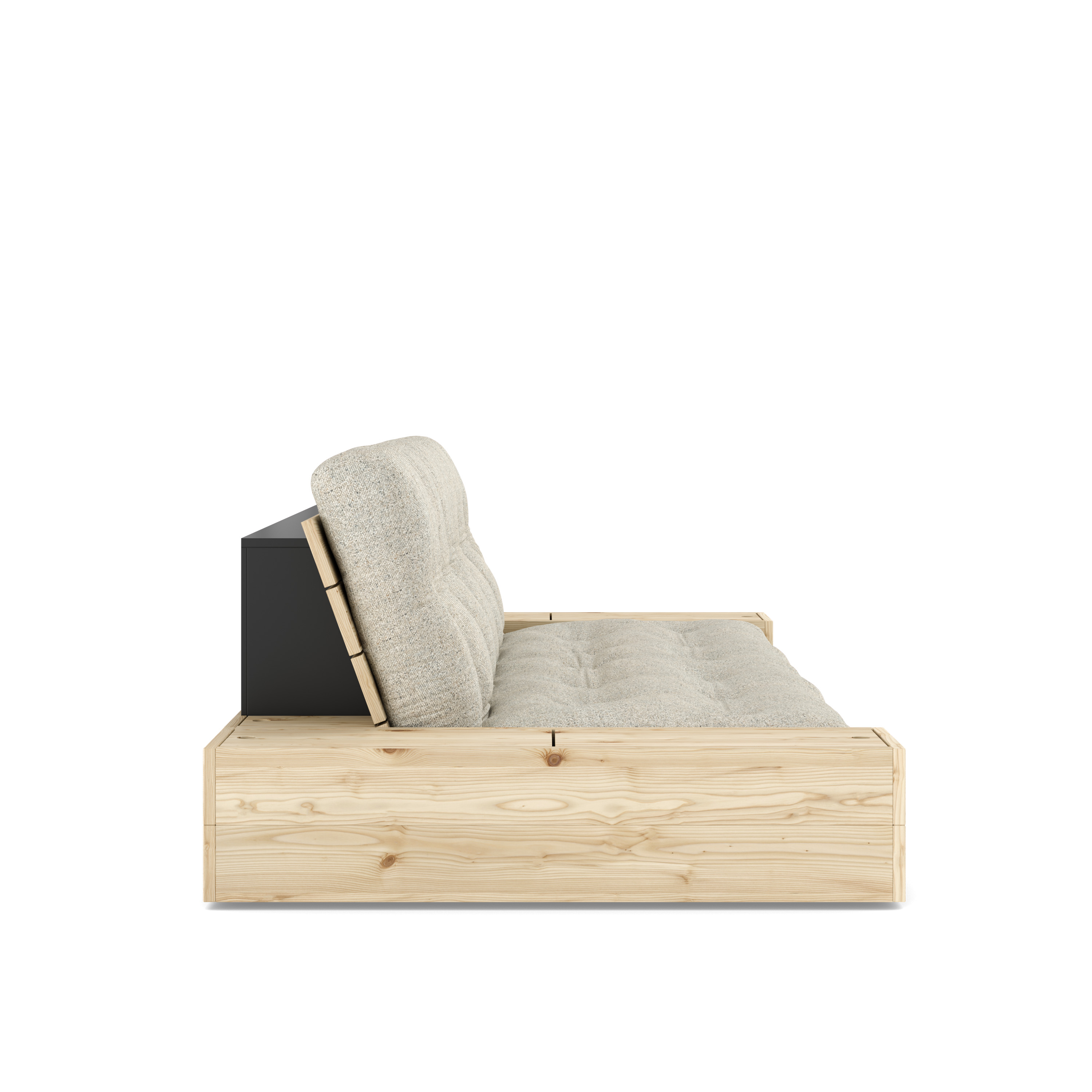 Karup Design Base Sidebox Bäddsoffa Clear Lacquered/Soft Chalk