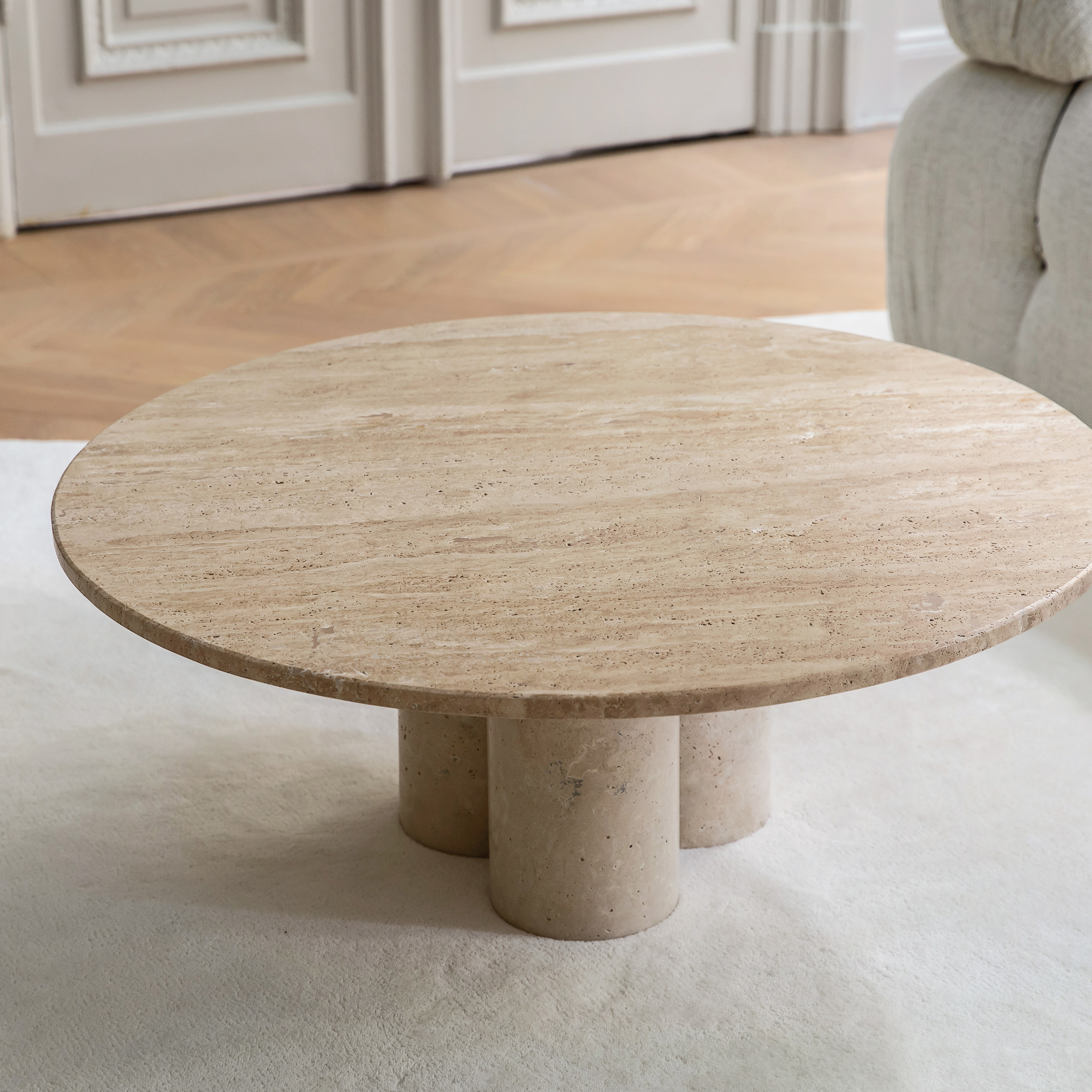 Sleepo Collection Valeri Couchtisch Travertin 85cm