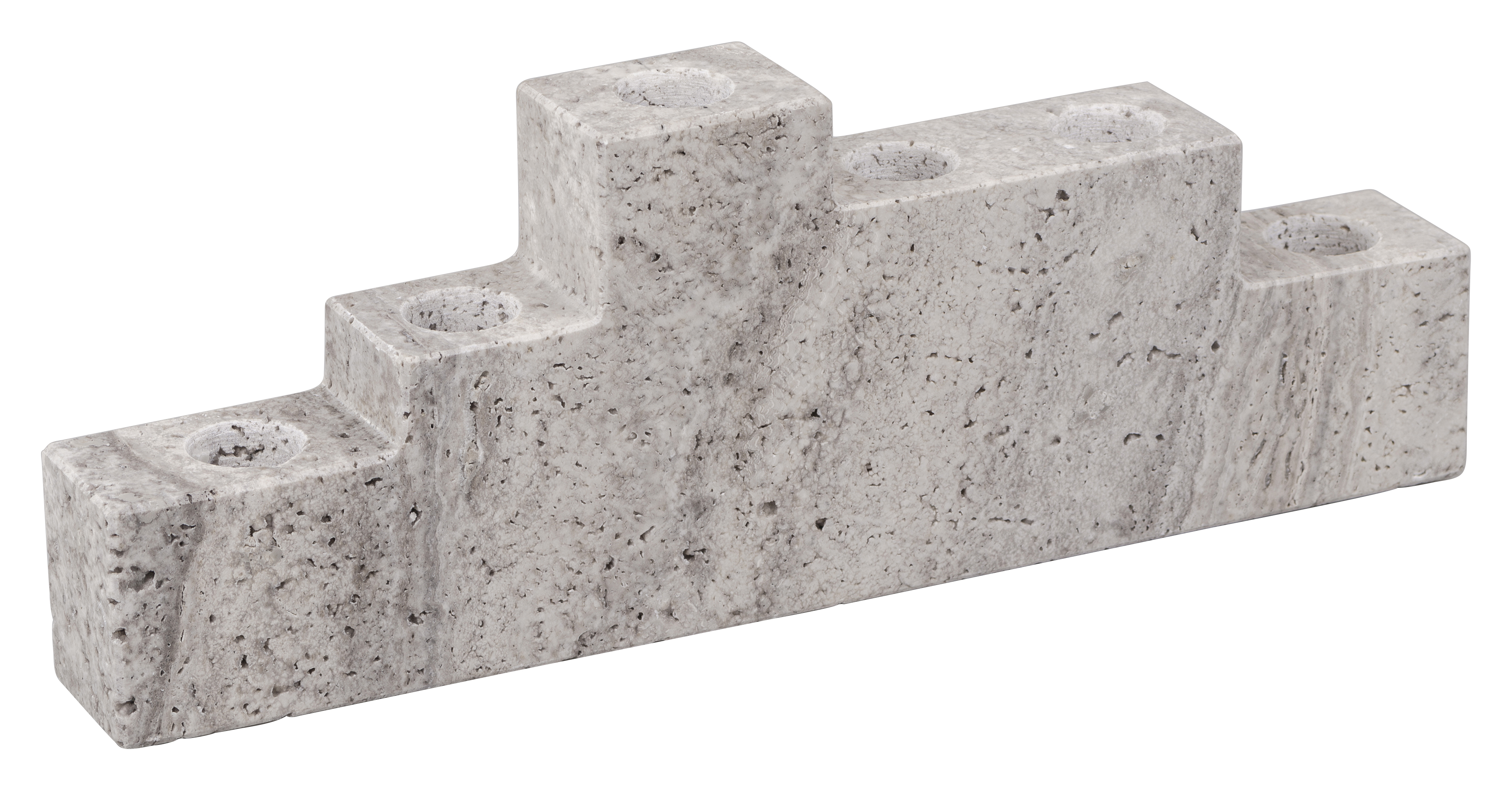 Mette Ditmer - Step Six Ljusstake Travertine Chalk - Grå