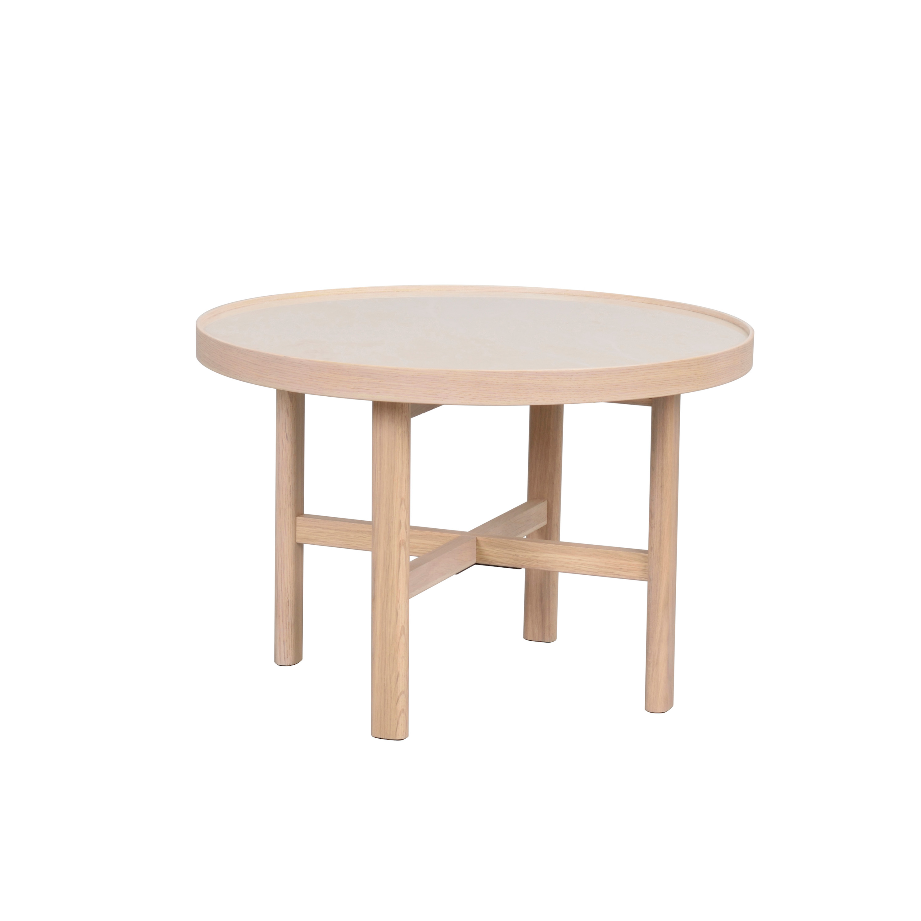 Marsden Soffbord Beige/Vitpigmenterad Ø60