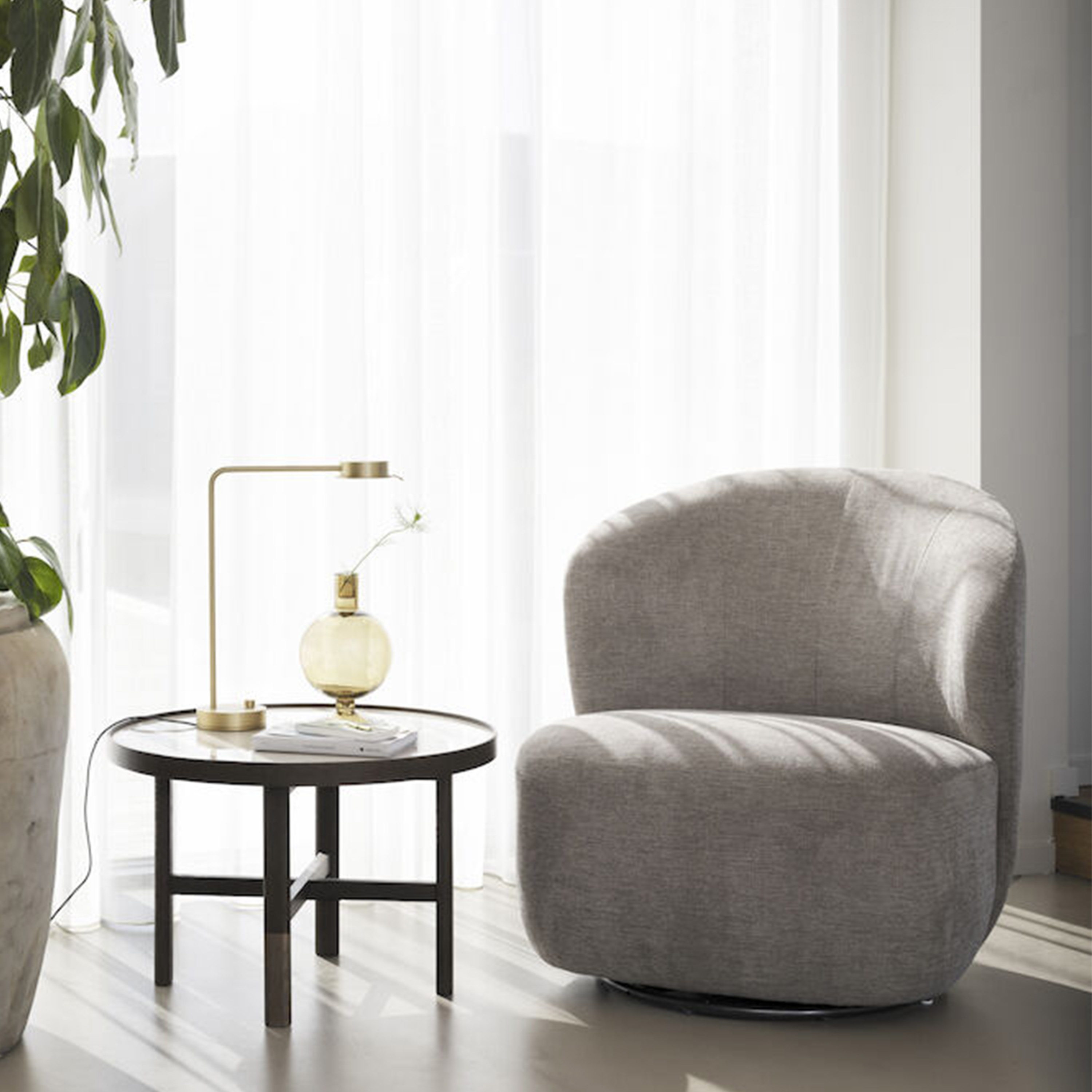 Rowico Home Marsden Soffbord Beige/Brun Ø60