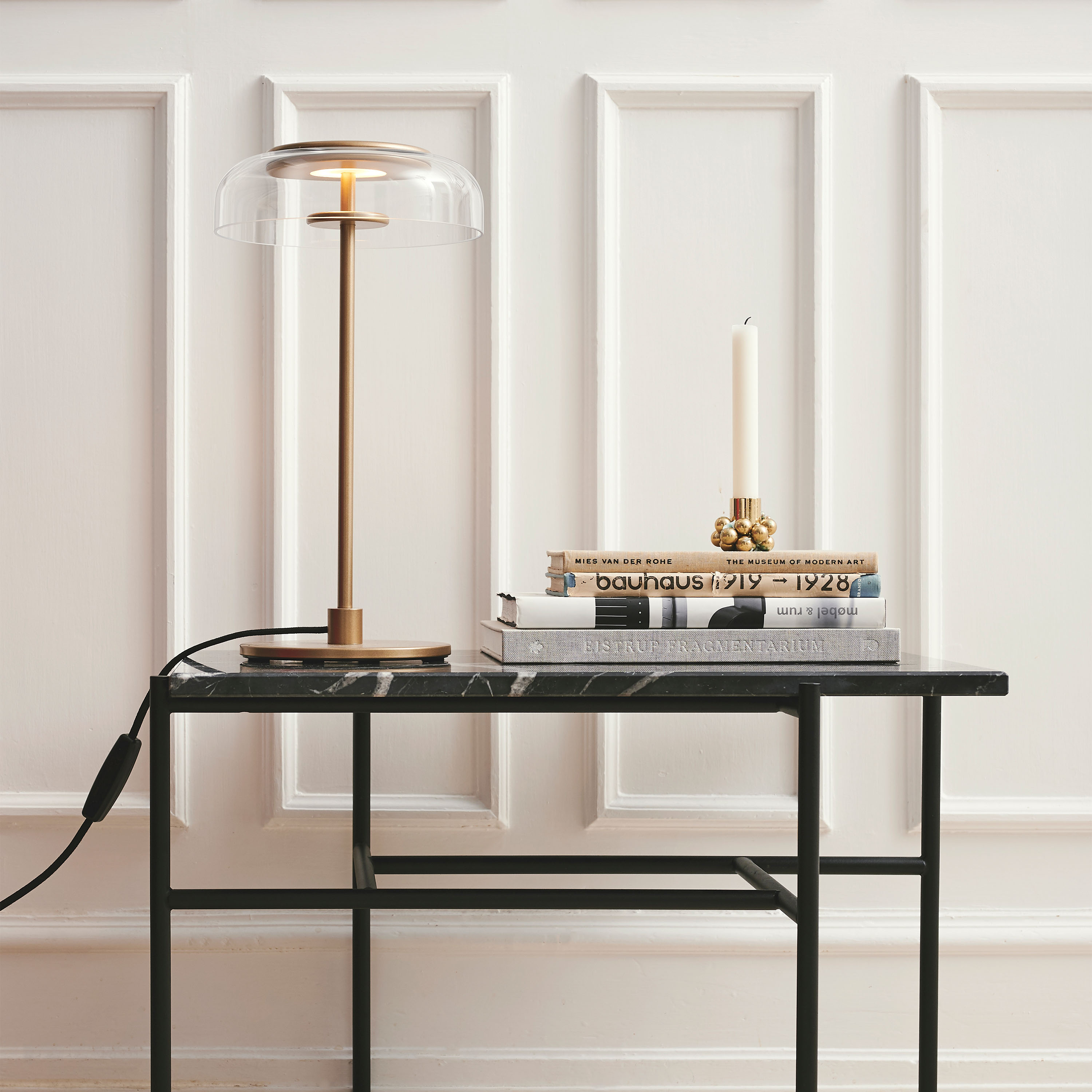 Nuura Blossi Bordslampa Nordic Gold/Clear Small