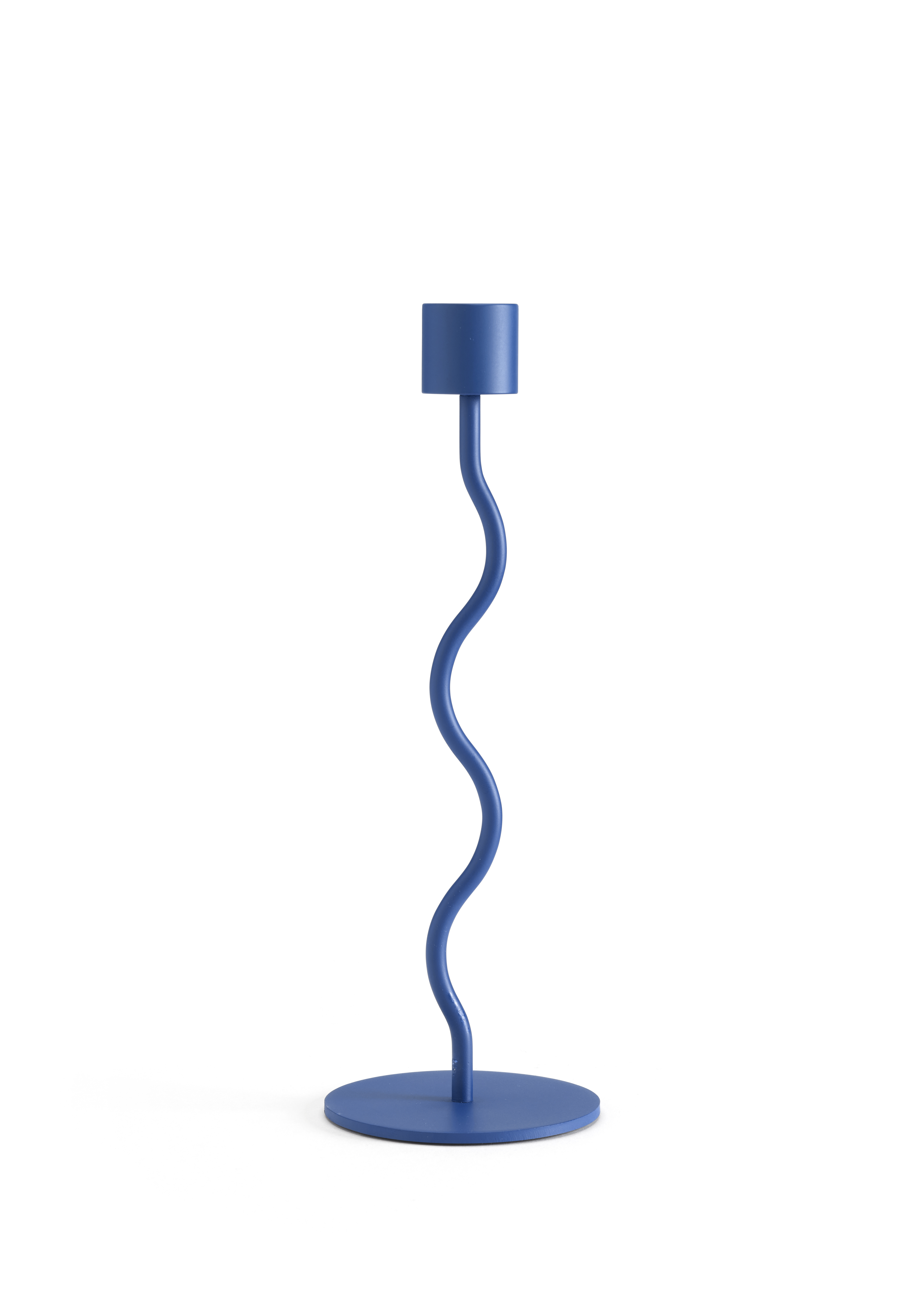 Curved Ljusstake Cobalt Blue 23cm