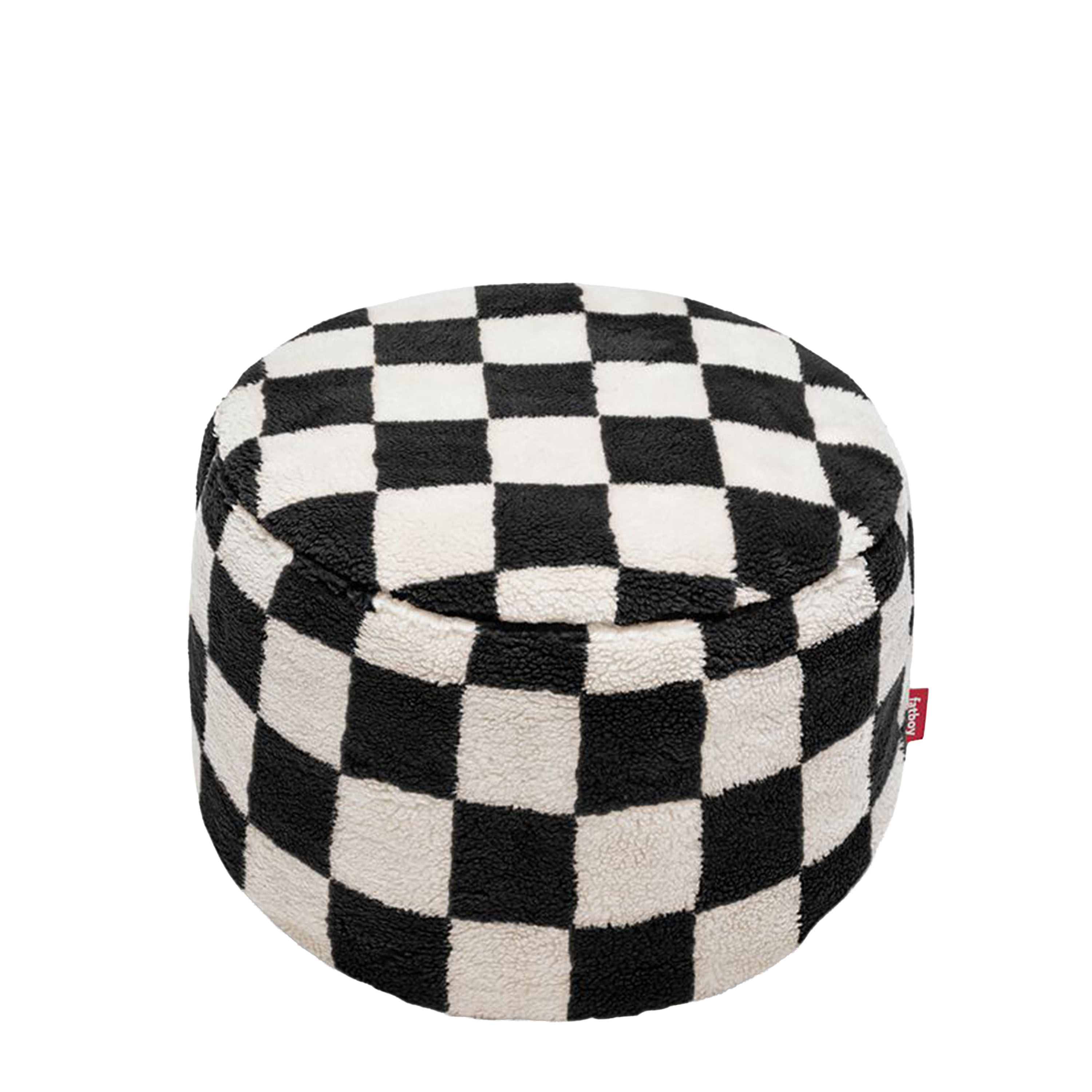 Point Teddy Chess Sittpuff Black Ecru