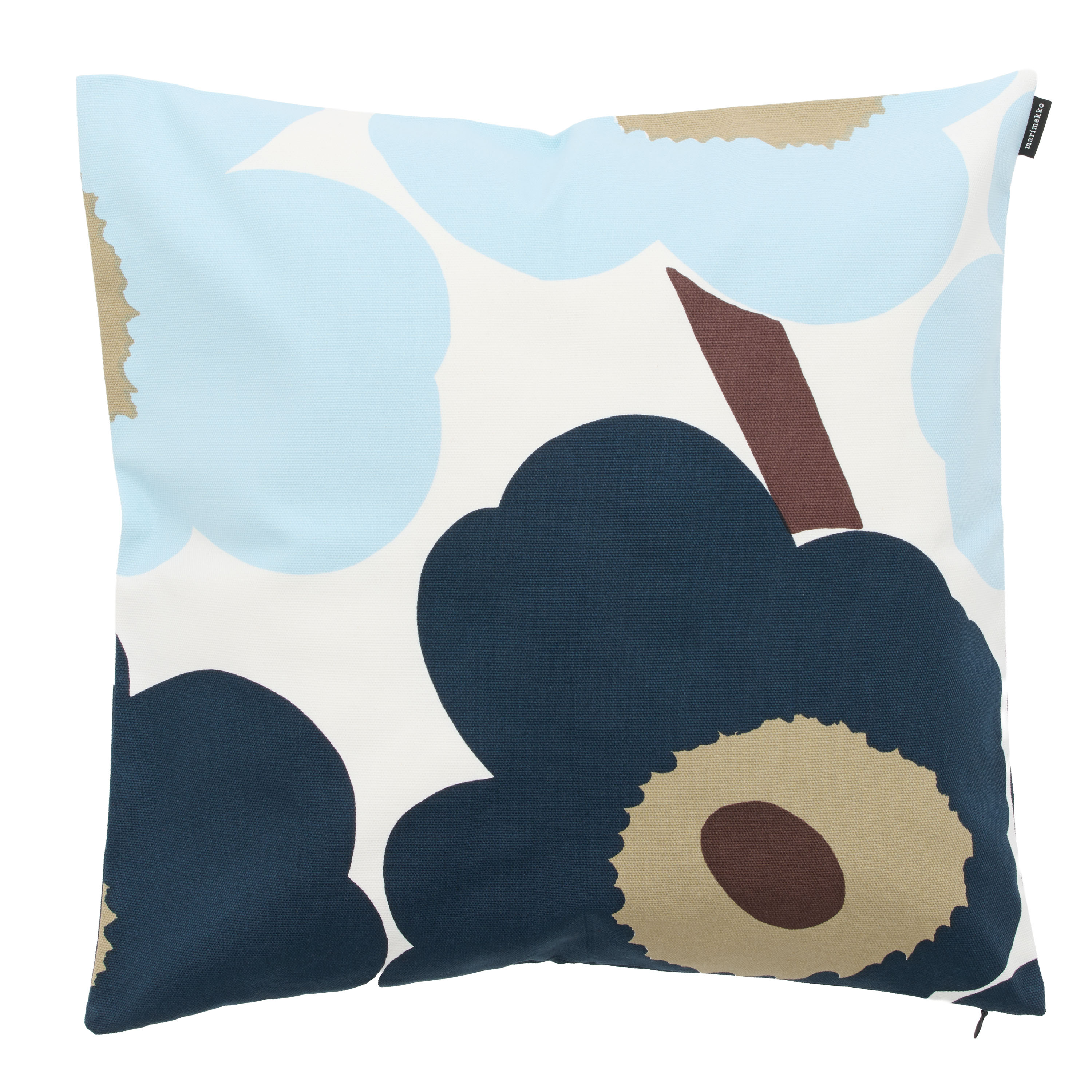 Unikko Kuddfodral White/Blueberry/Dark Brown 50x50