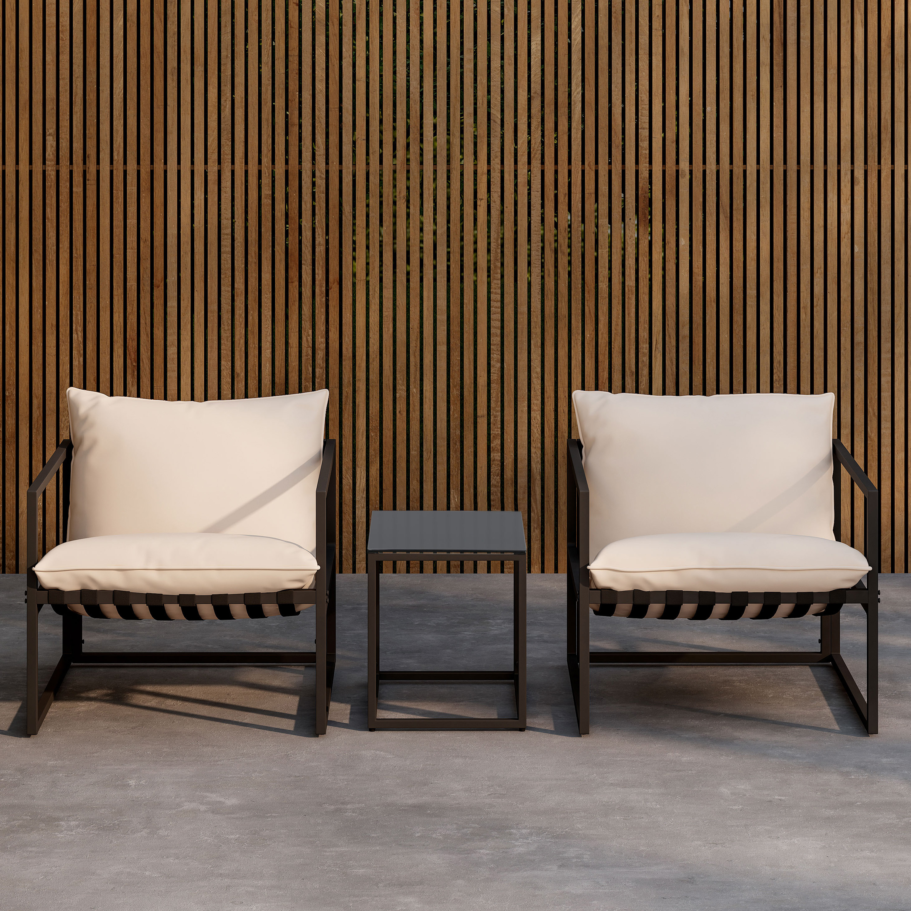 Venture Home Messina Loungeset Black/Beige