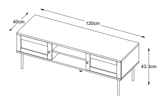 Nordic Home Elin TV-Bank Black 120cm