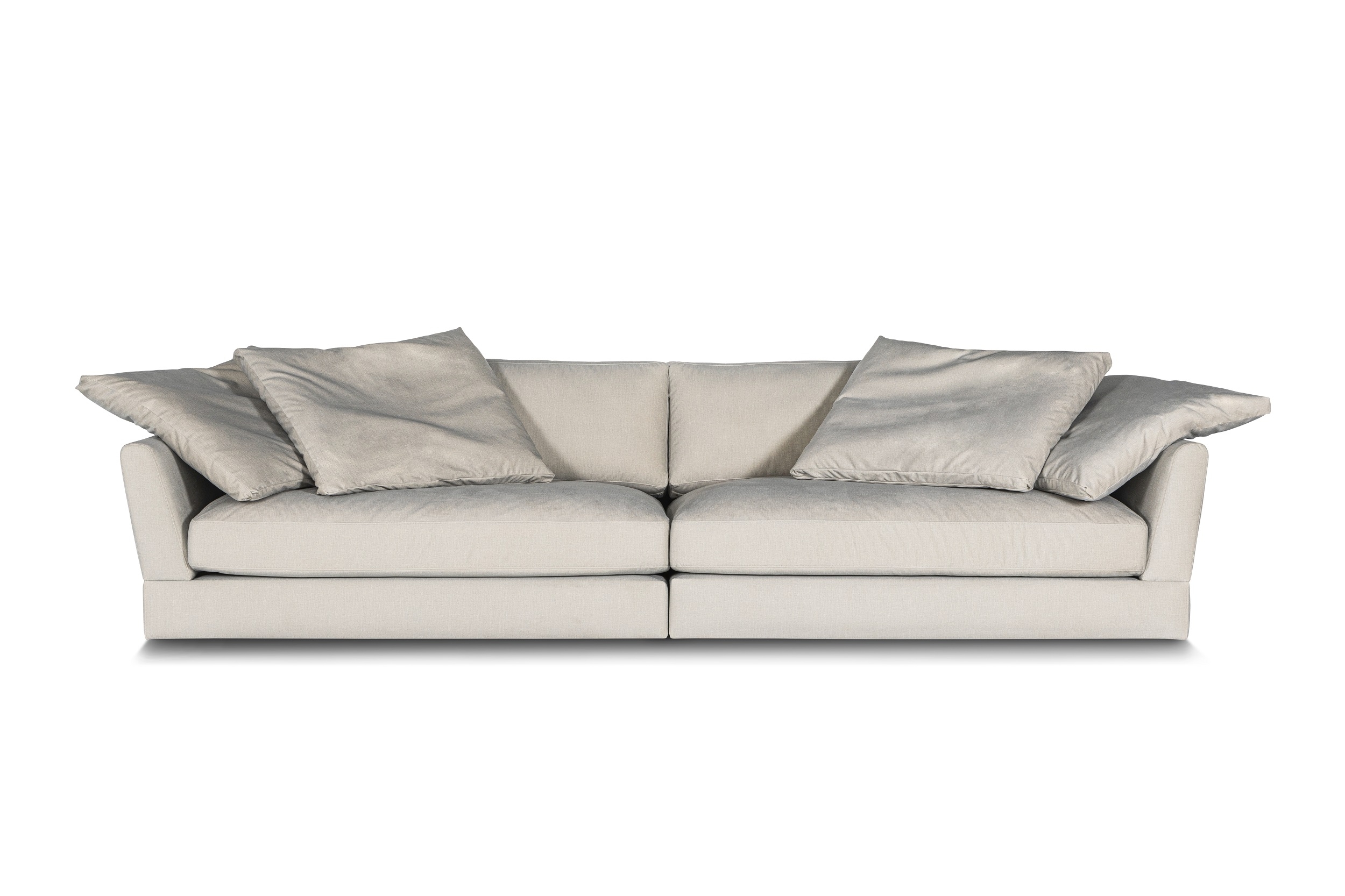 Sleepo Collection - Holly 4-sits Soffa Sammet Greige 296cm - Beige