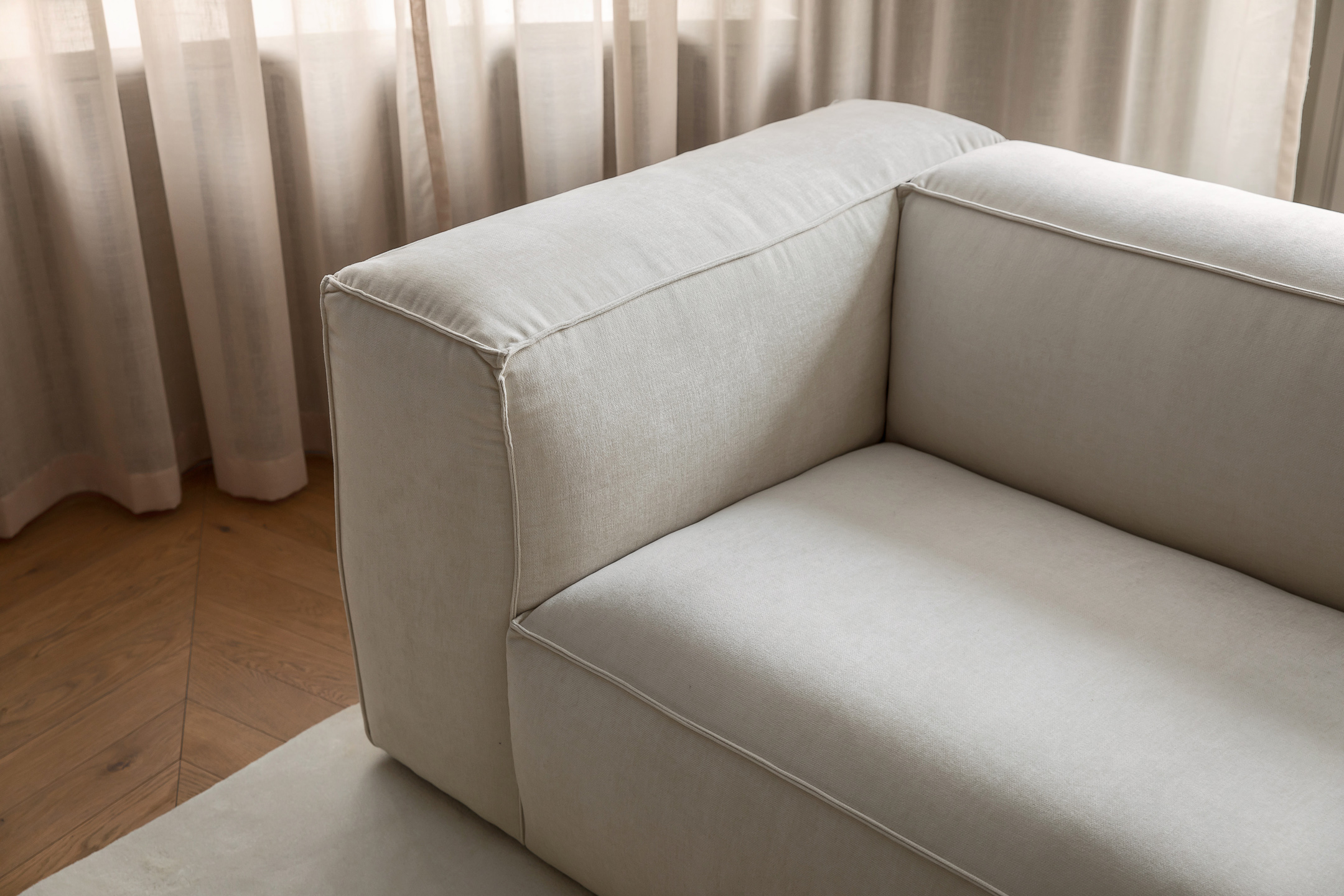 Sleepo Collection Luca 3-sits Soffa Creme 235cm