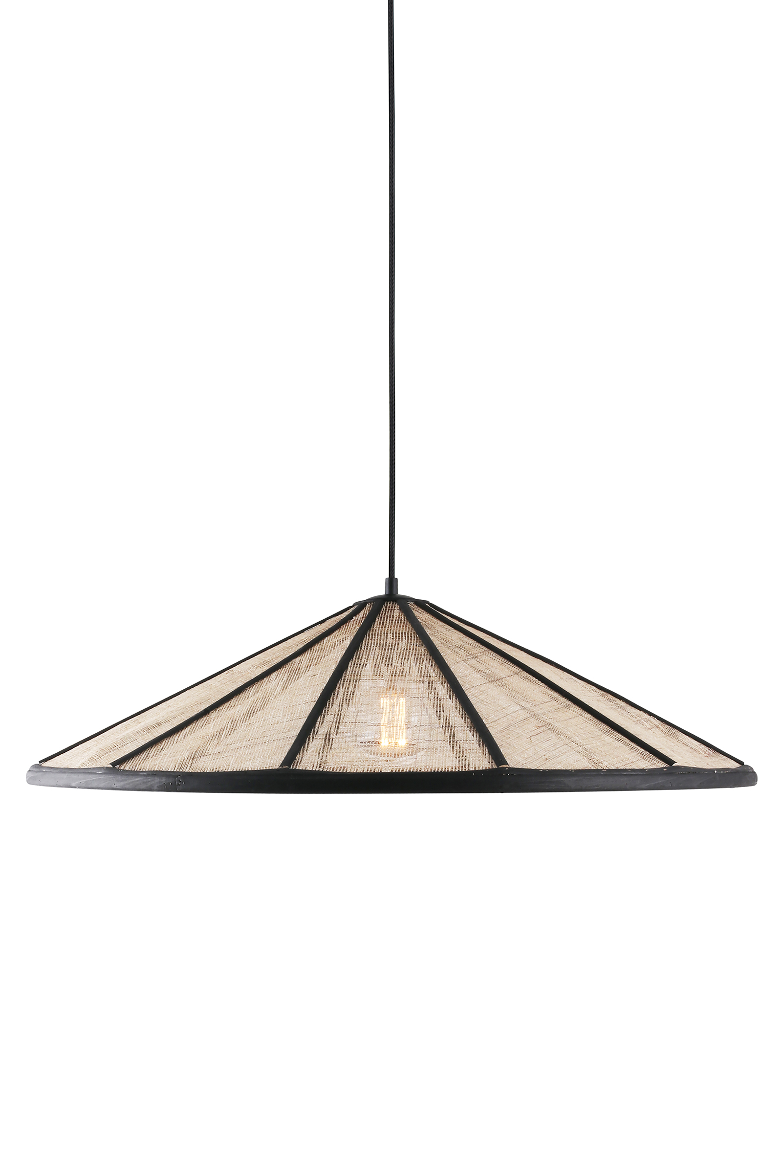 Globen Lighting Akira Taklampe Svart/Natur 70 cm
