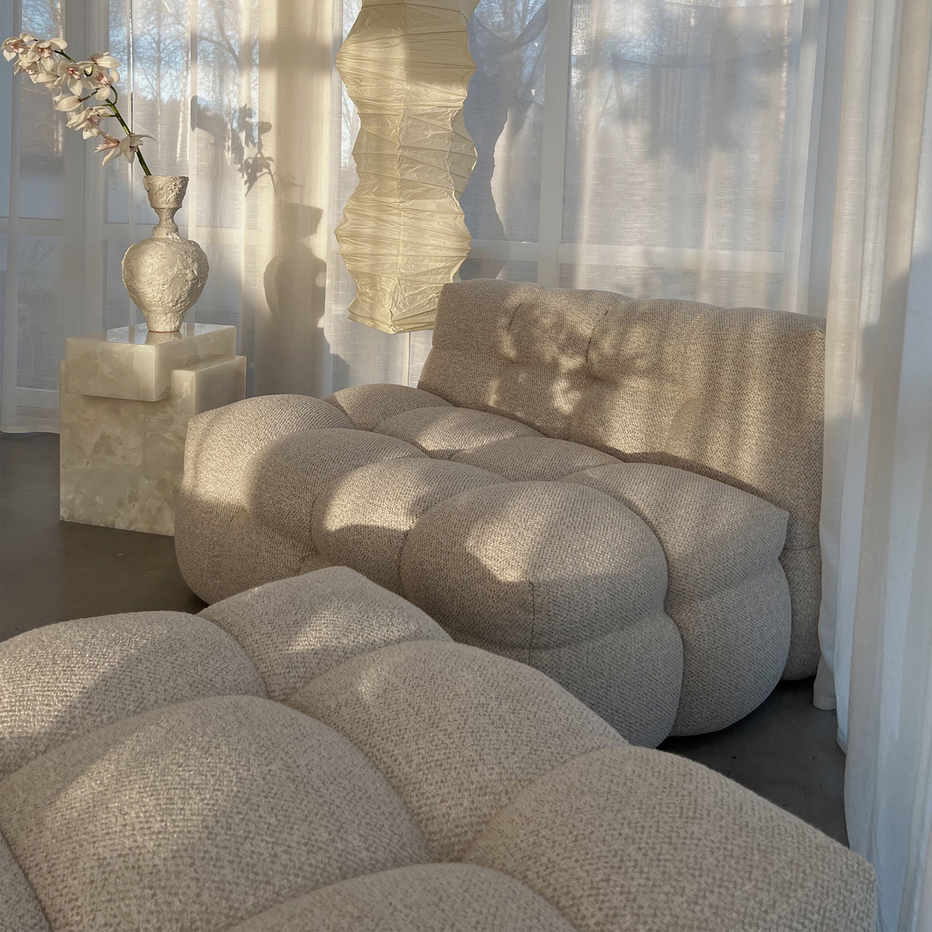 Sleepo Collection Billie Sittpuff Beige Bouclé Large