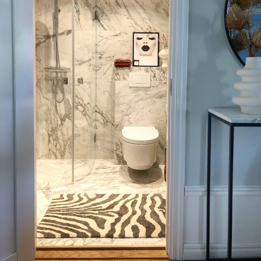 Classic Collection Zebra Badrumsmatta Titanium/Vit 60x90