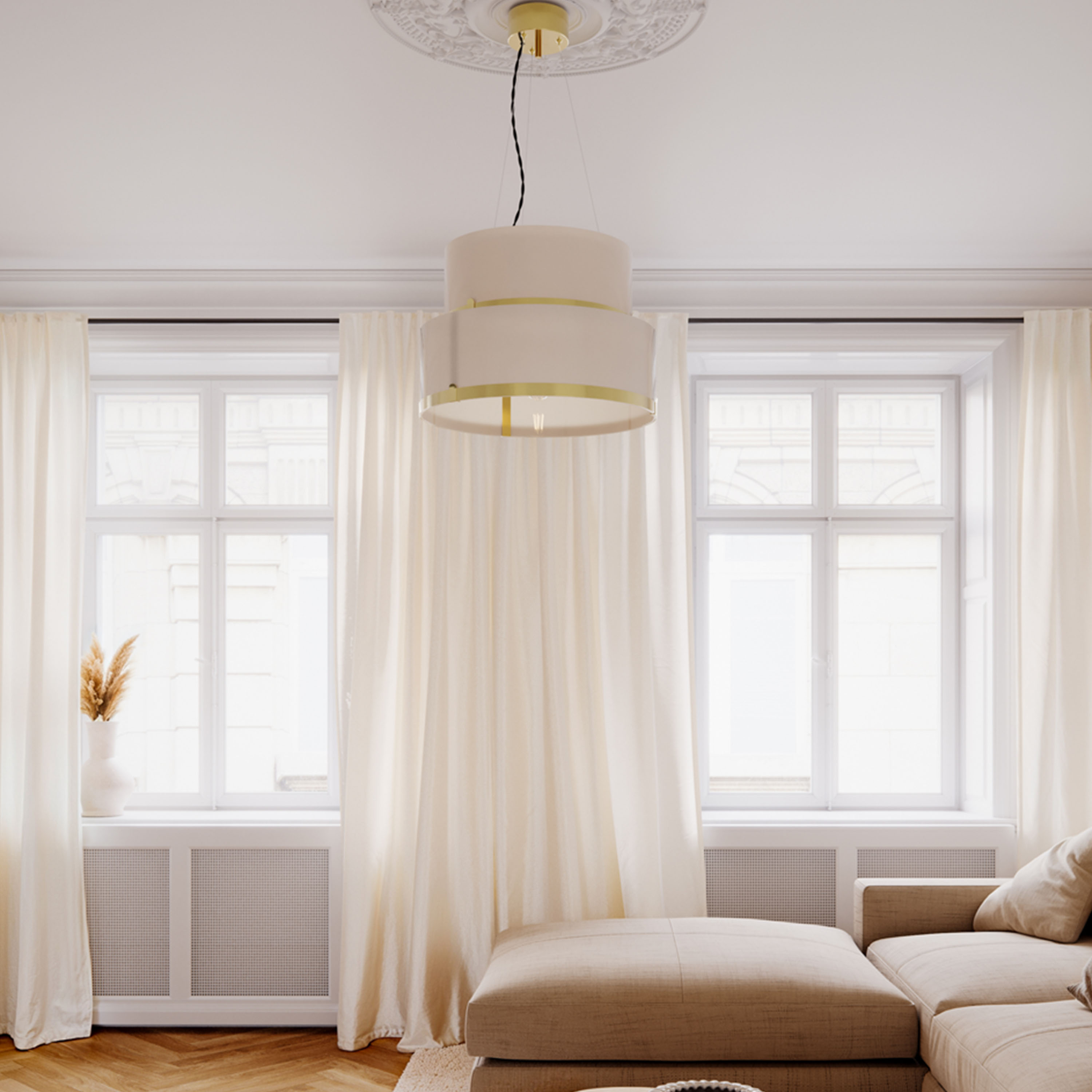 By Rydéns Marcel Taklampa Vit/Mässing Ø50