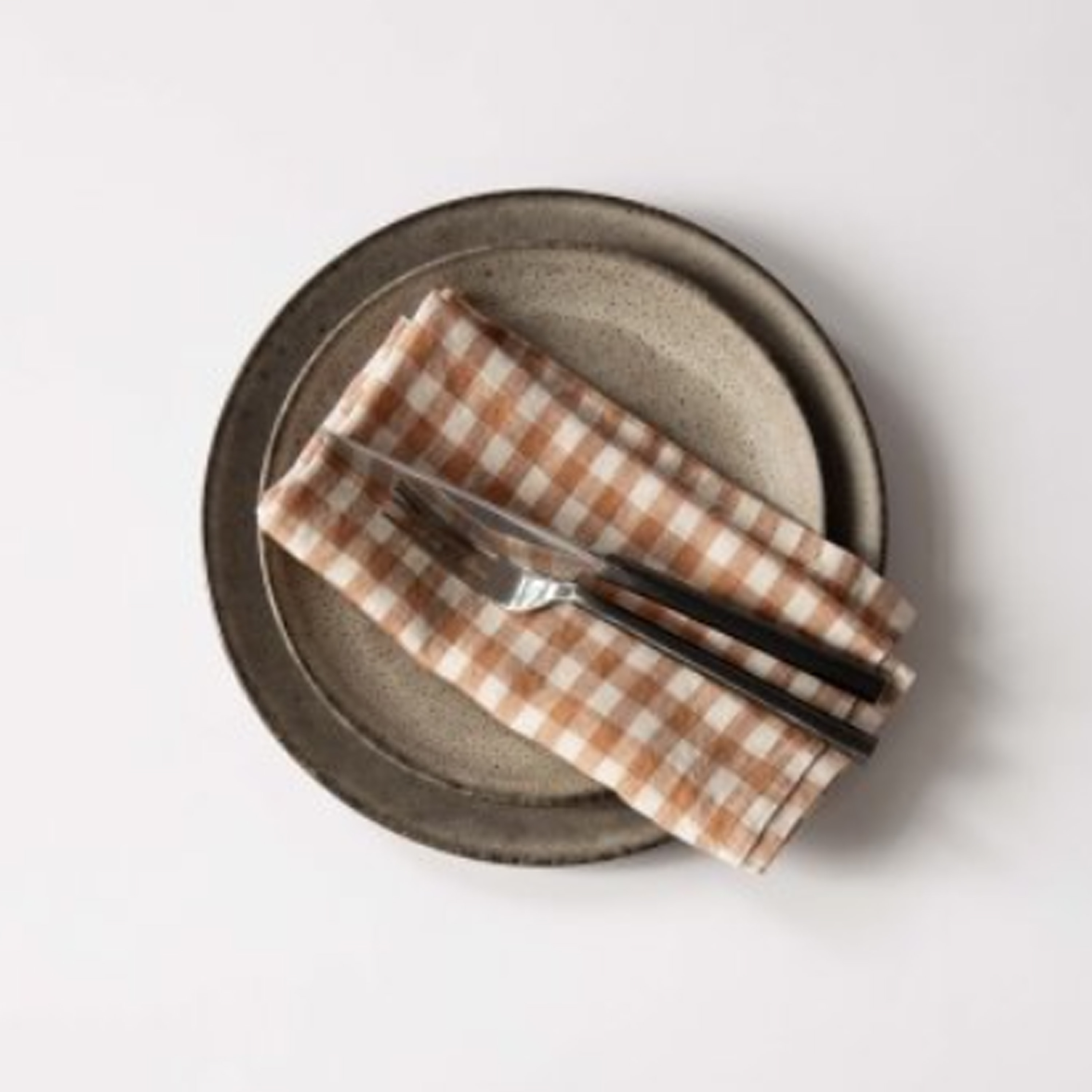 Tell me more Servett Linne Gingham Biscuit