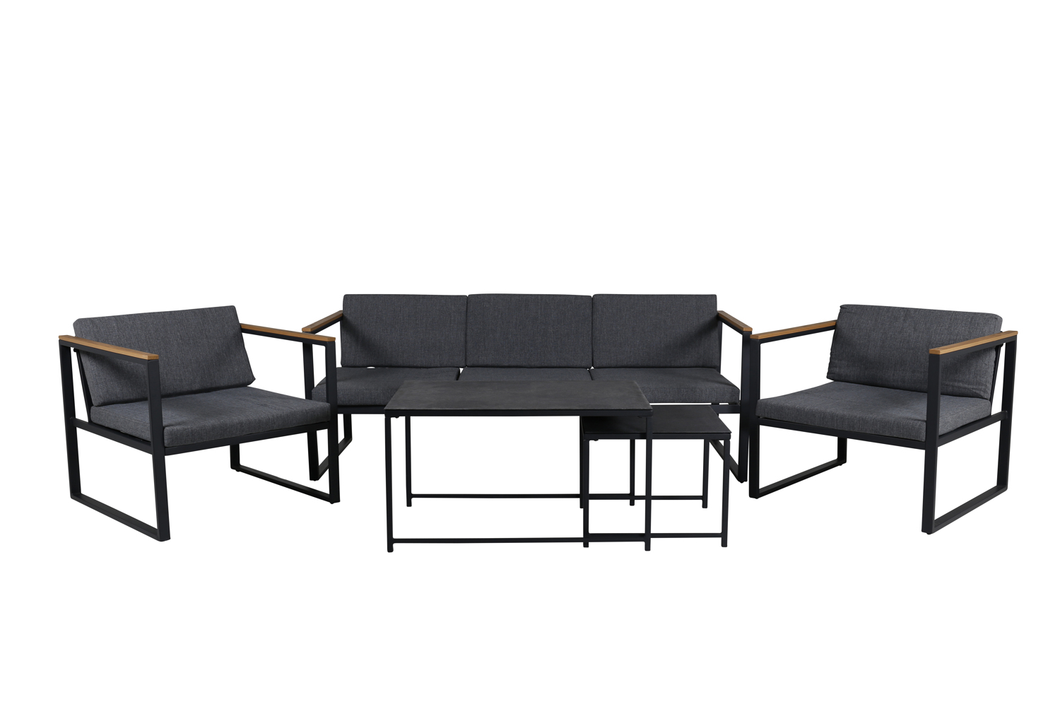 Venture Home - Donia Loungegrupp inkl Bord Grey/Black - Svart