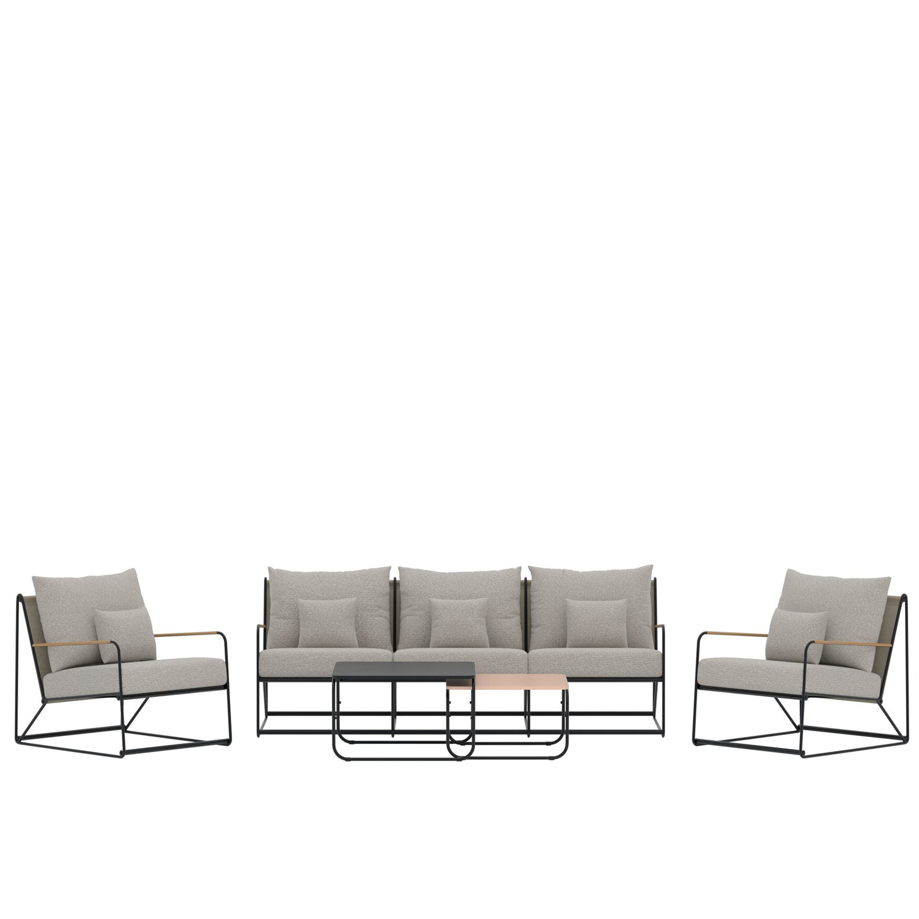 Palazzo Loungeset Black/Beige Bouclé