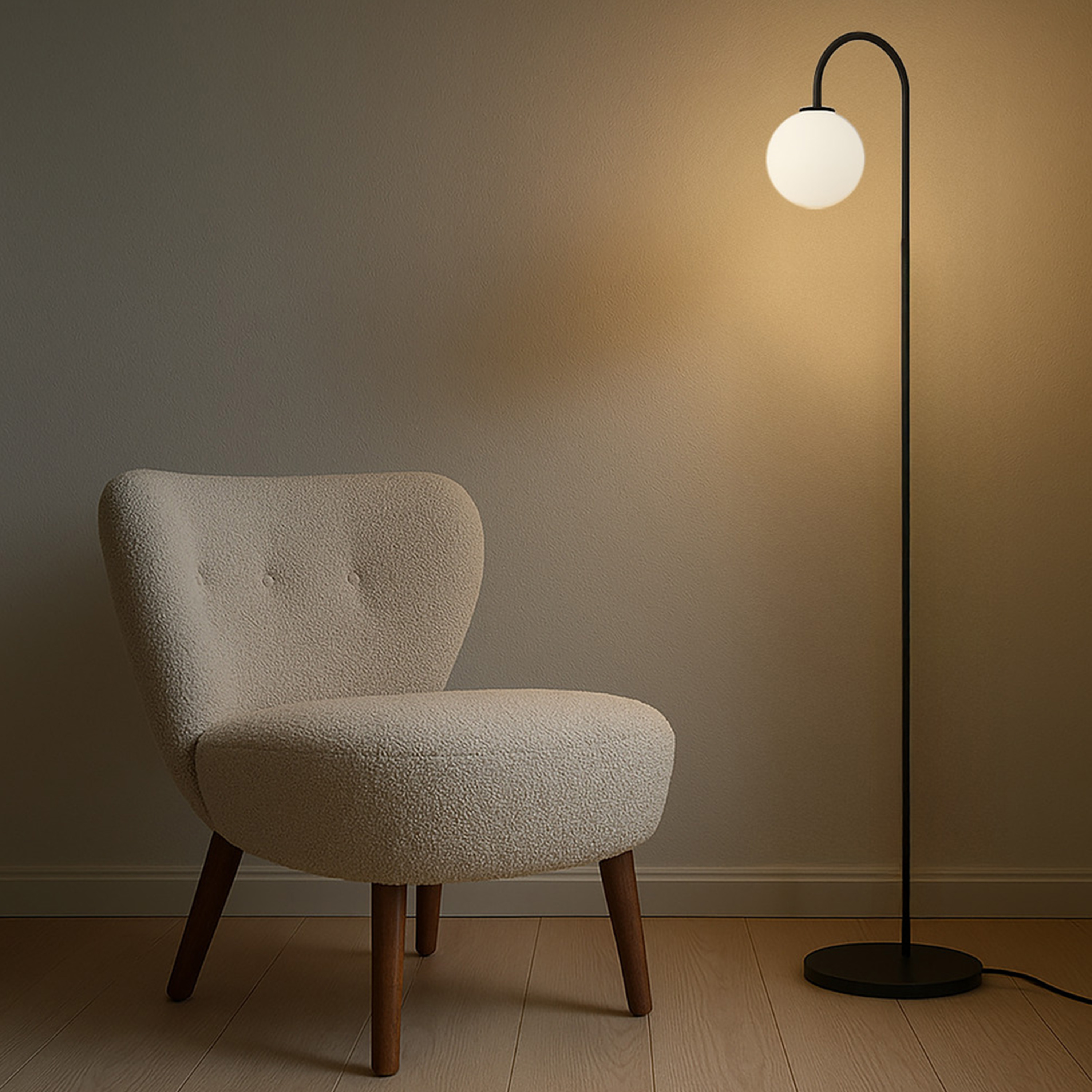 Herstal Ballon Gulvlampe Svart