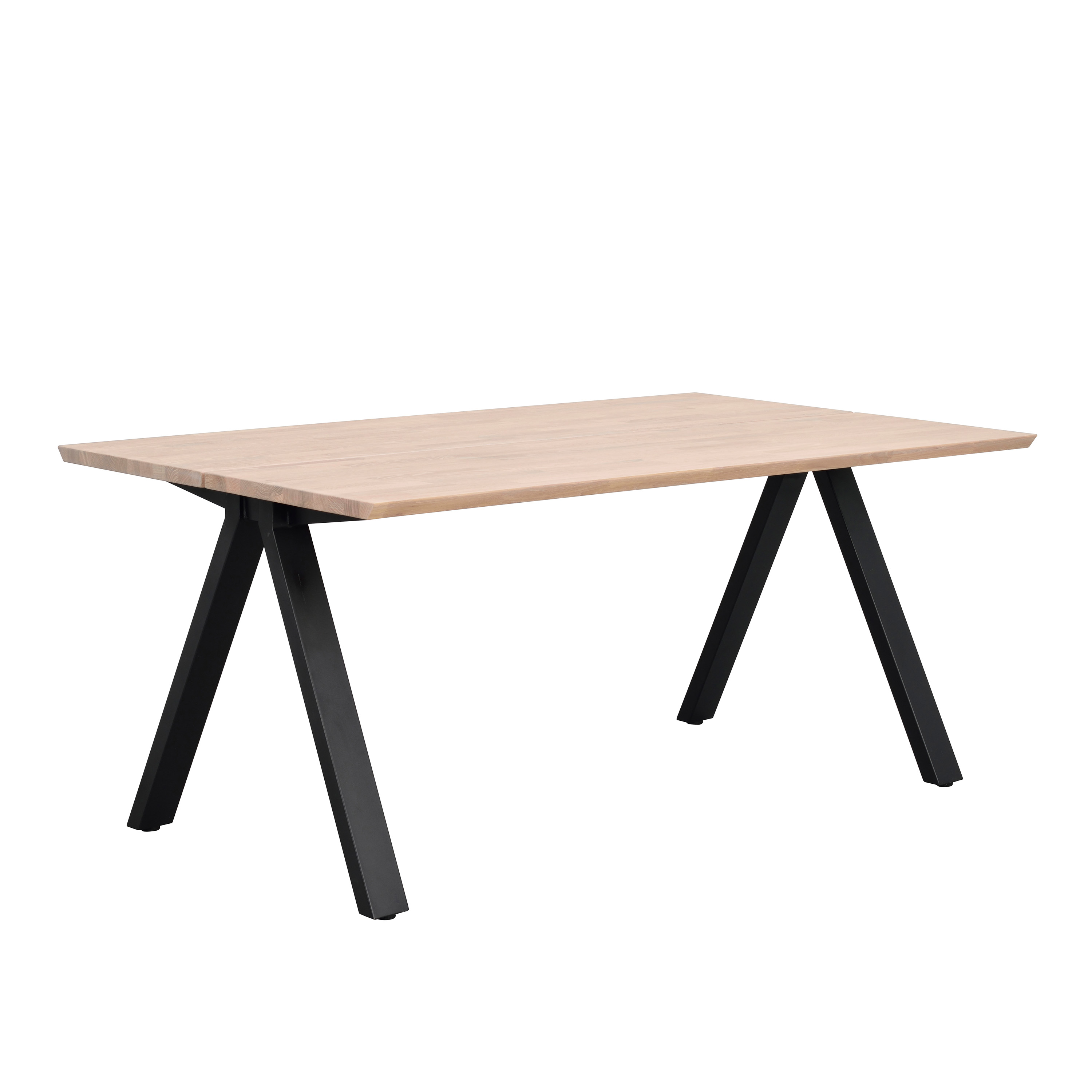 Carradale Esstisch Weiß pigmentierte Eiche/Schwarz 170cm