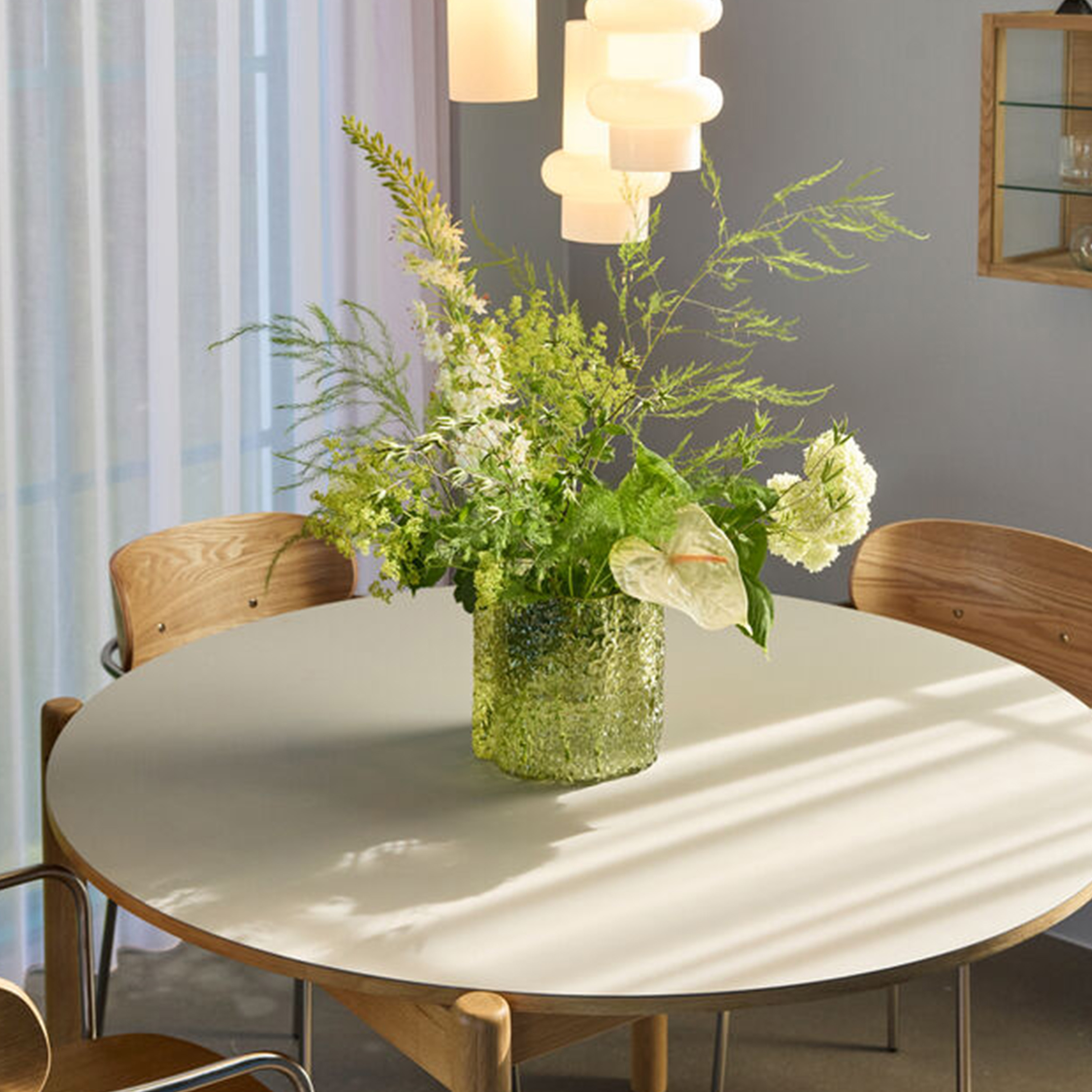 Hübsch Triple Vase Green Clear 3-pack