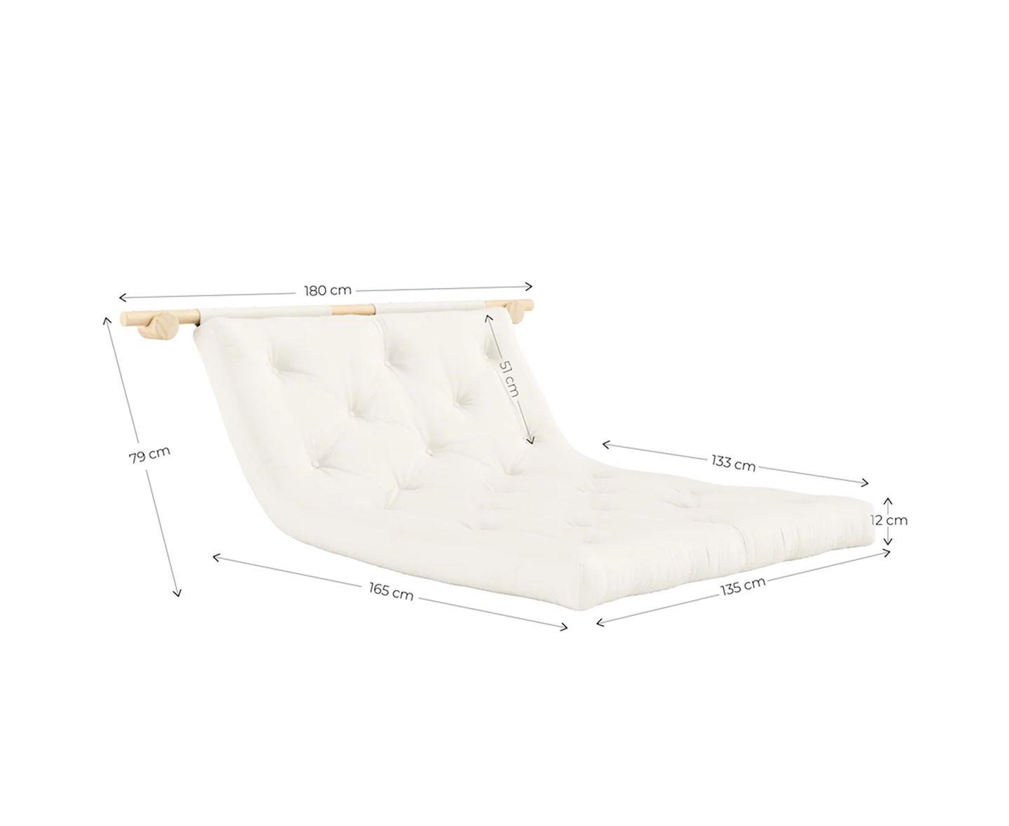 Karup Design Hooked Bäddsoffa Raw Soft Chalk 135x200