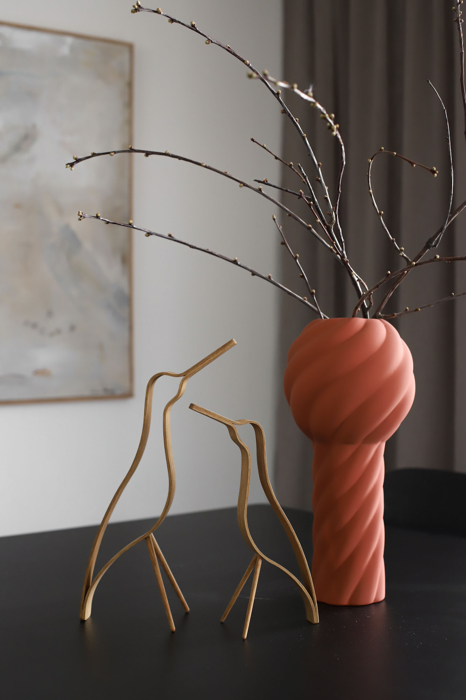 Cooee Design Woody Bird High Dekoration Eiche 25cm