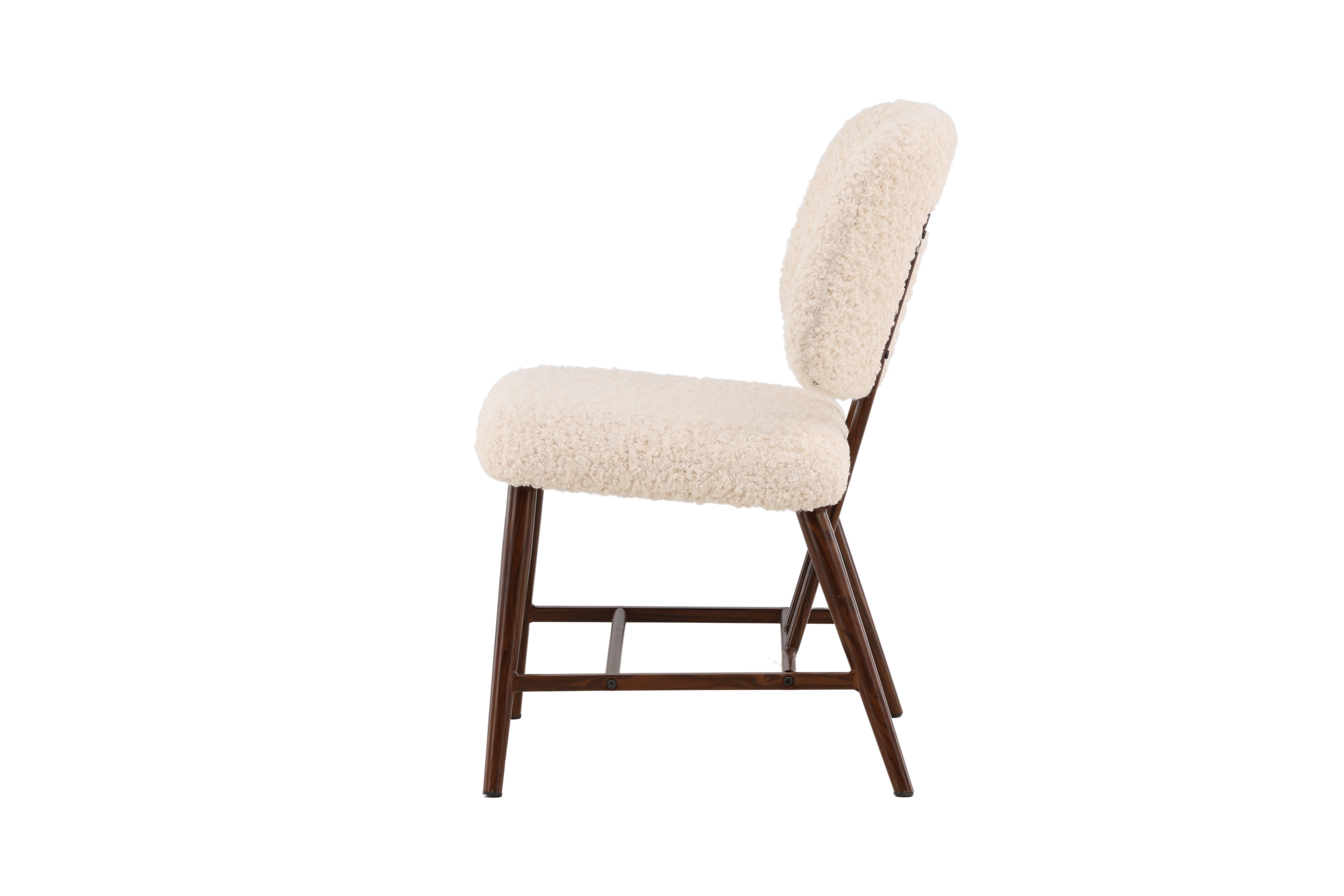 Venture Home Midland Loungestol Vit Teddy/Valnöt