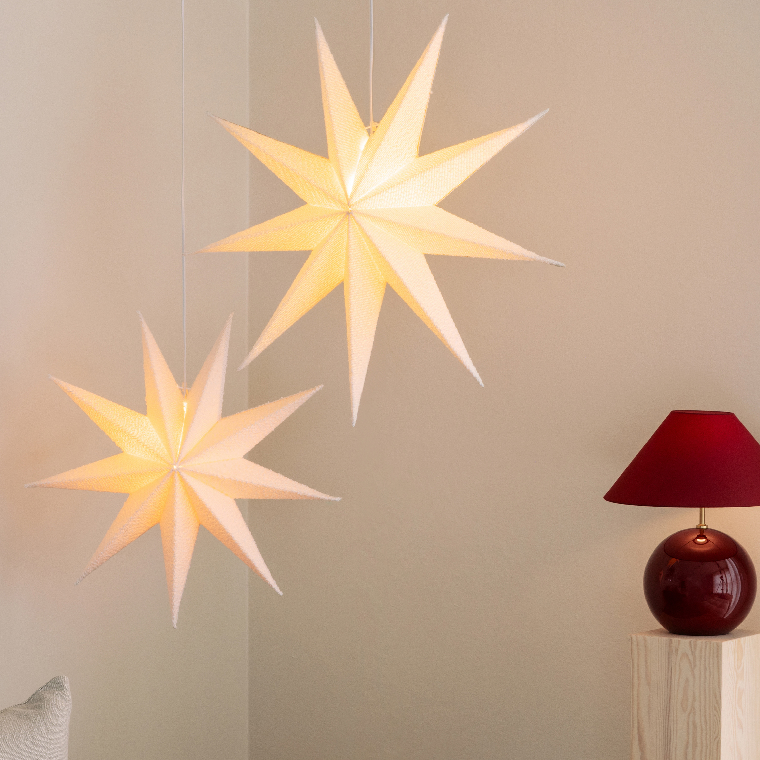 Globen Lighting Stella Julestjerne Hvit Bouclé 60cm