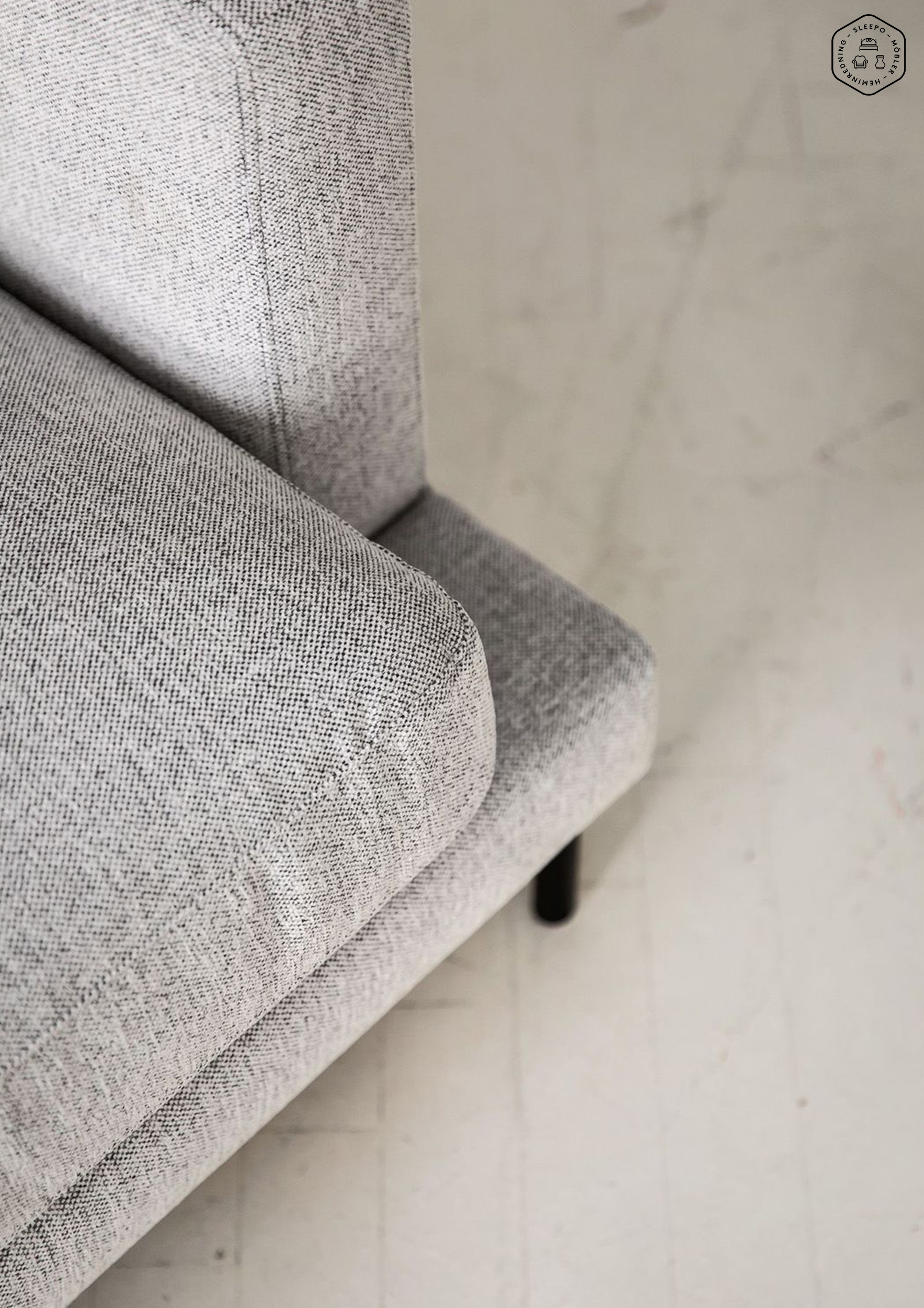 Sleepo Collection Olivia 3-sits Soffa Silver 206cm