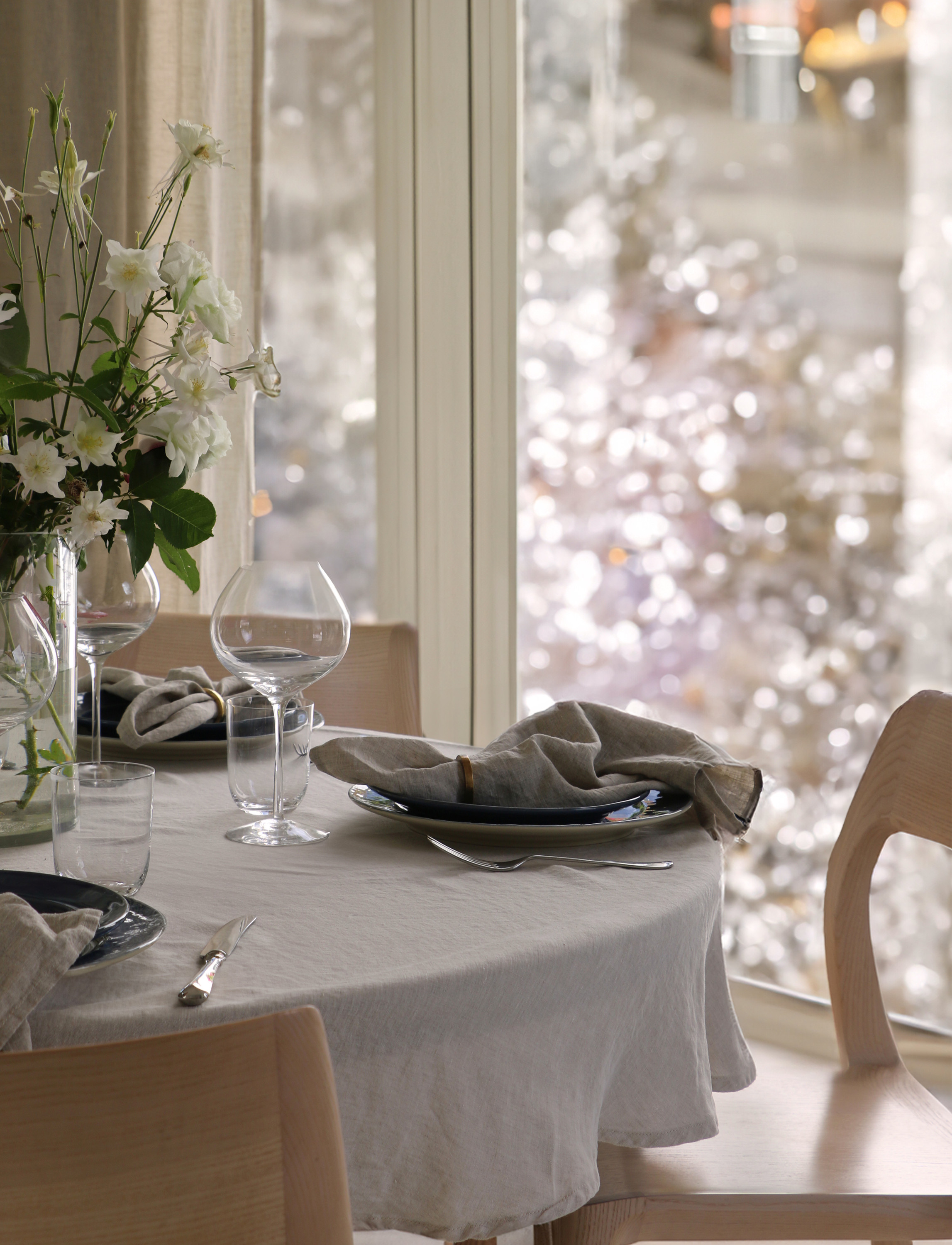 Himla Sunrise Duk Linne Oatmeal Ø160