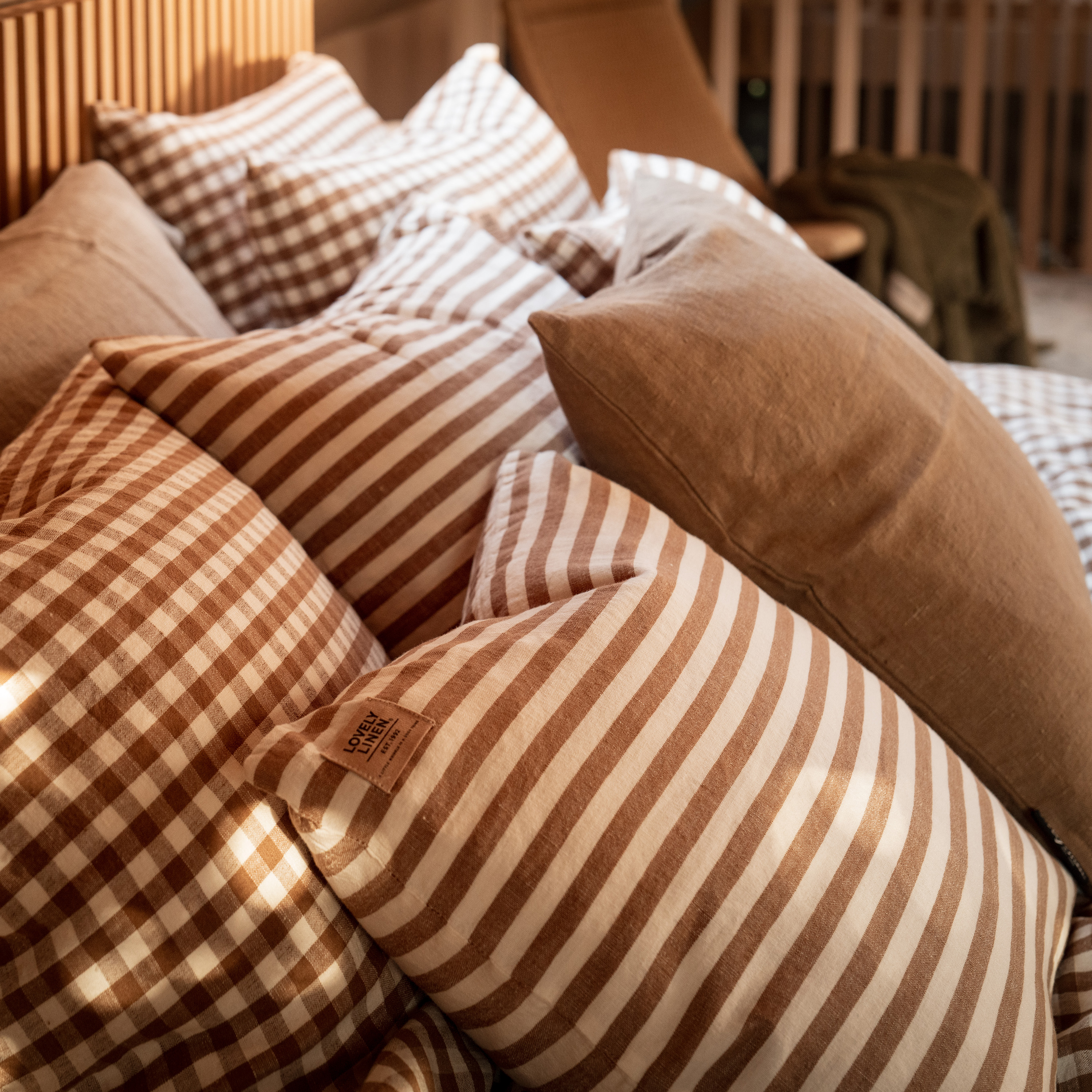 Lovely Linen Misty Kissenbezug Leinen Square Almond 50x60