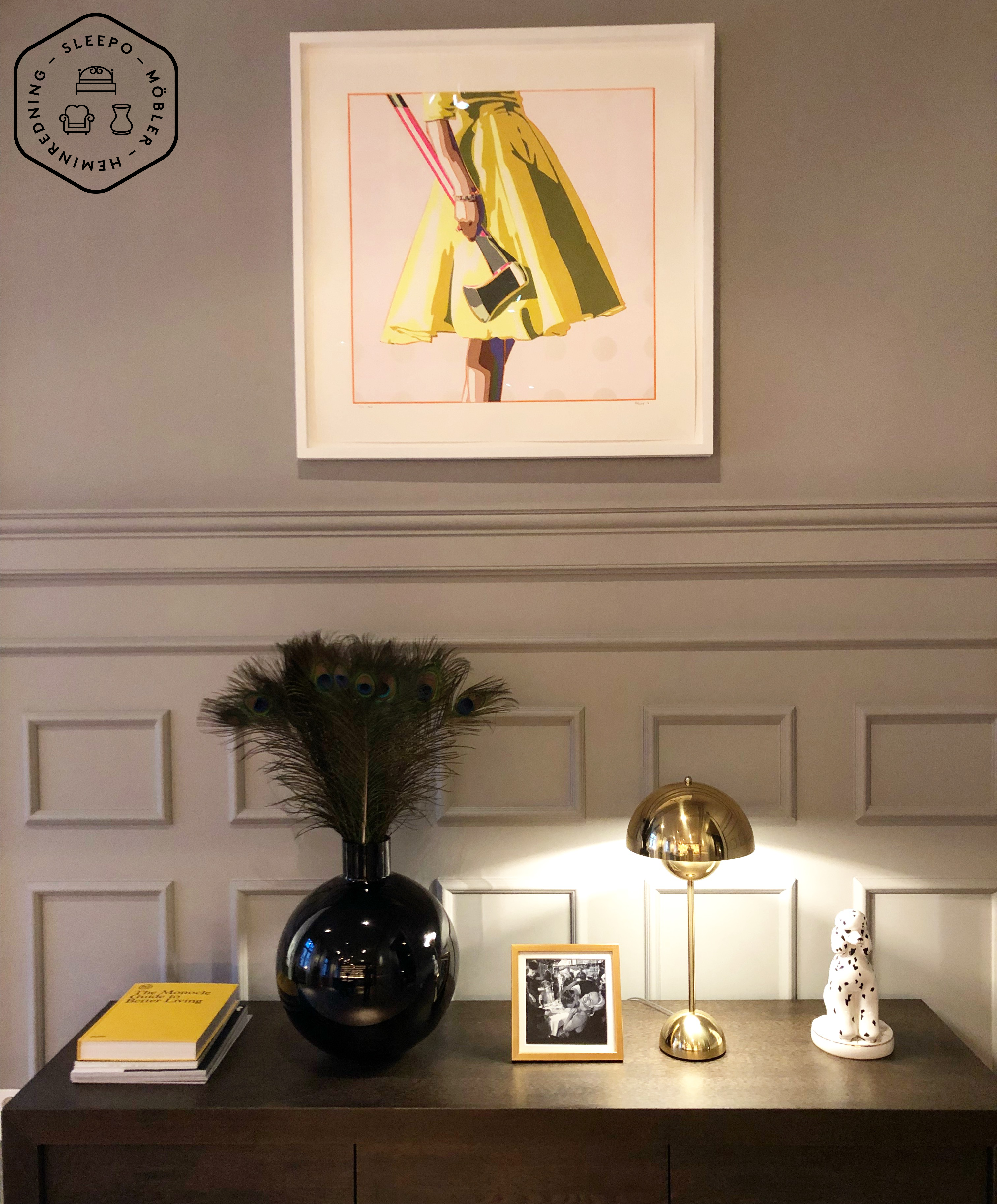 Skruf Pallo Vas Svart 42cm