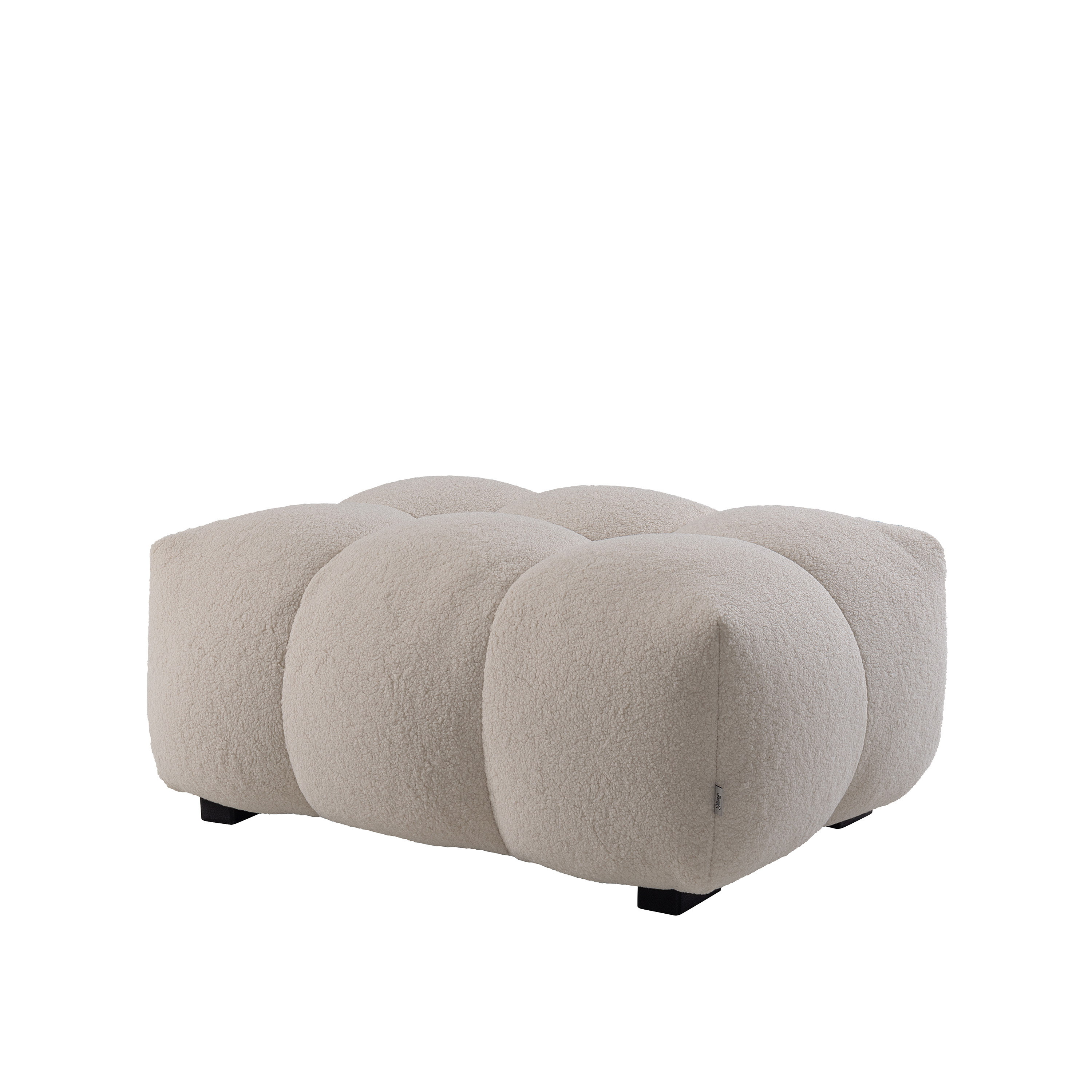 Sleepo Collection - Billie Sitzpuff S Creme Teddy - Weiß - Fußhocker