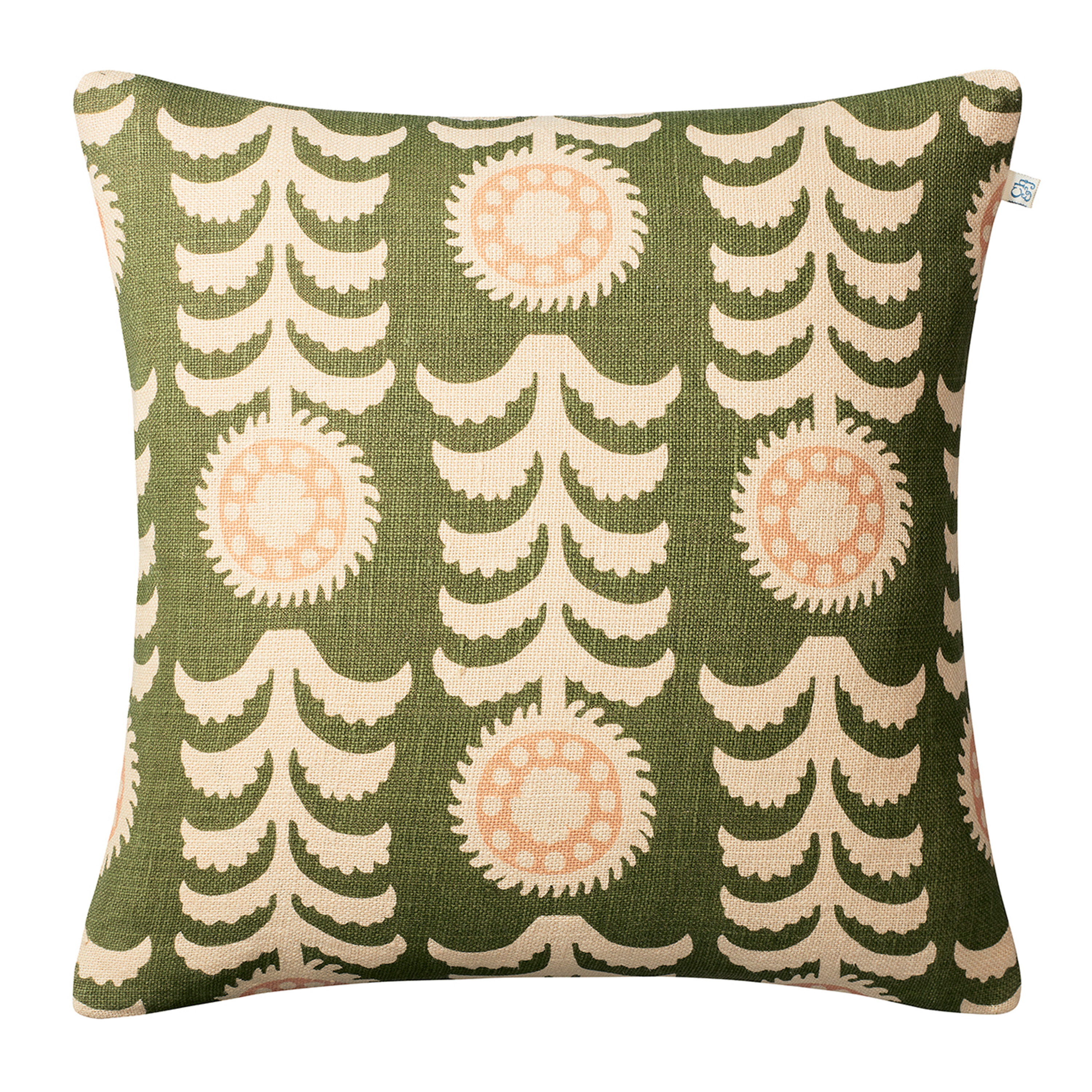 Alok Linen Kuddfodral Beige/Cactus Green/Rose 50x50