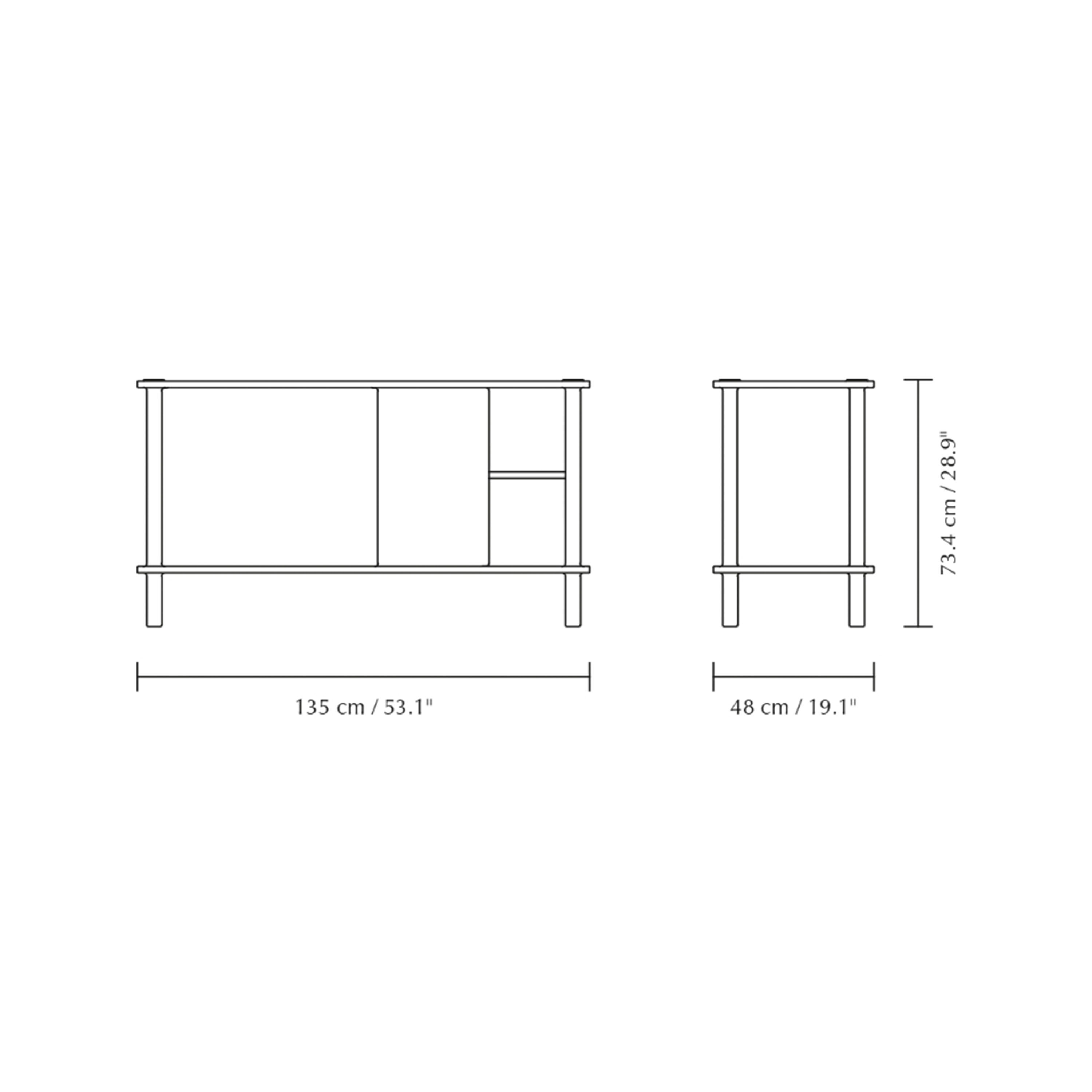Umage Italic Sidobord 1 Dörr/1 Glasdörr Dark Oak 135cm