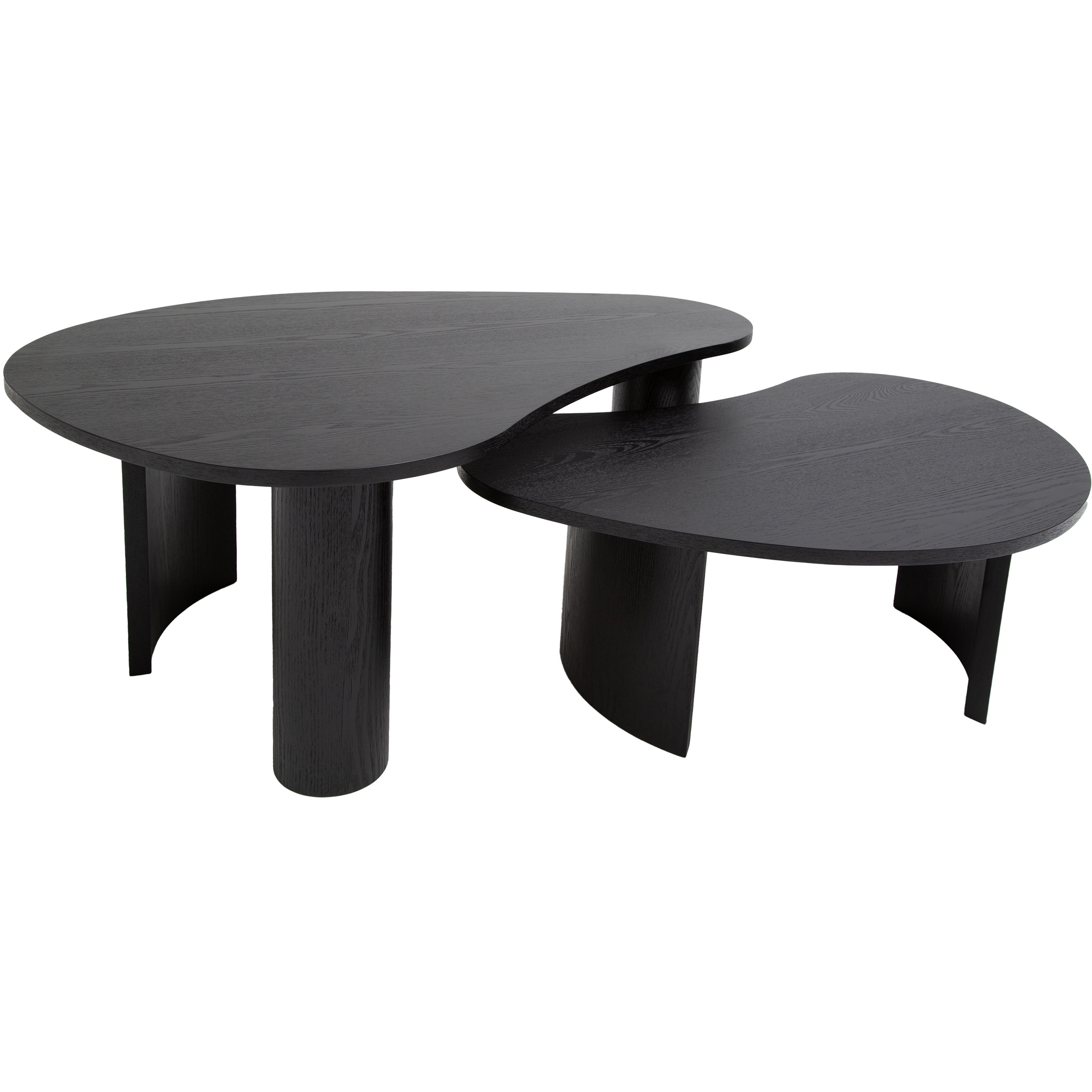 Nordic Home Carolin Sarjapöytä Musta 2 kpl