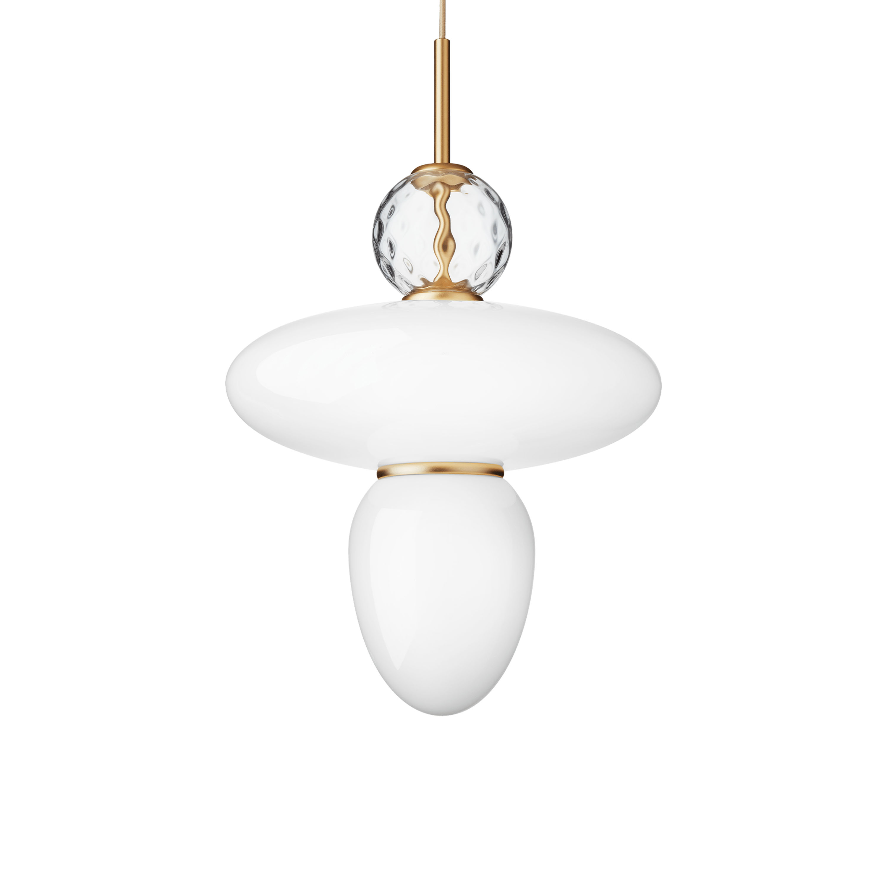 Rizzatto 43 Taklampa Satin Brass/Opal