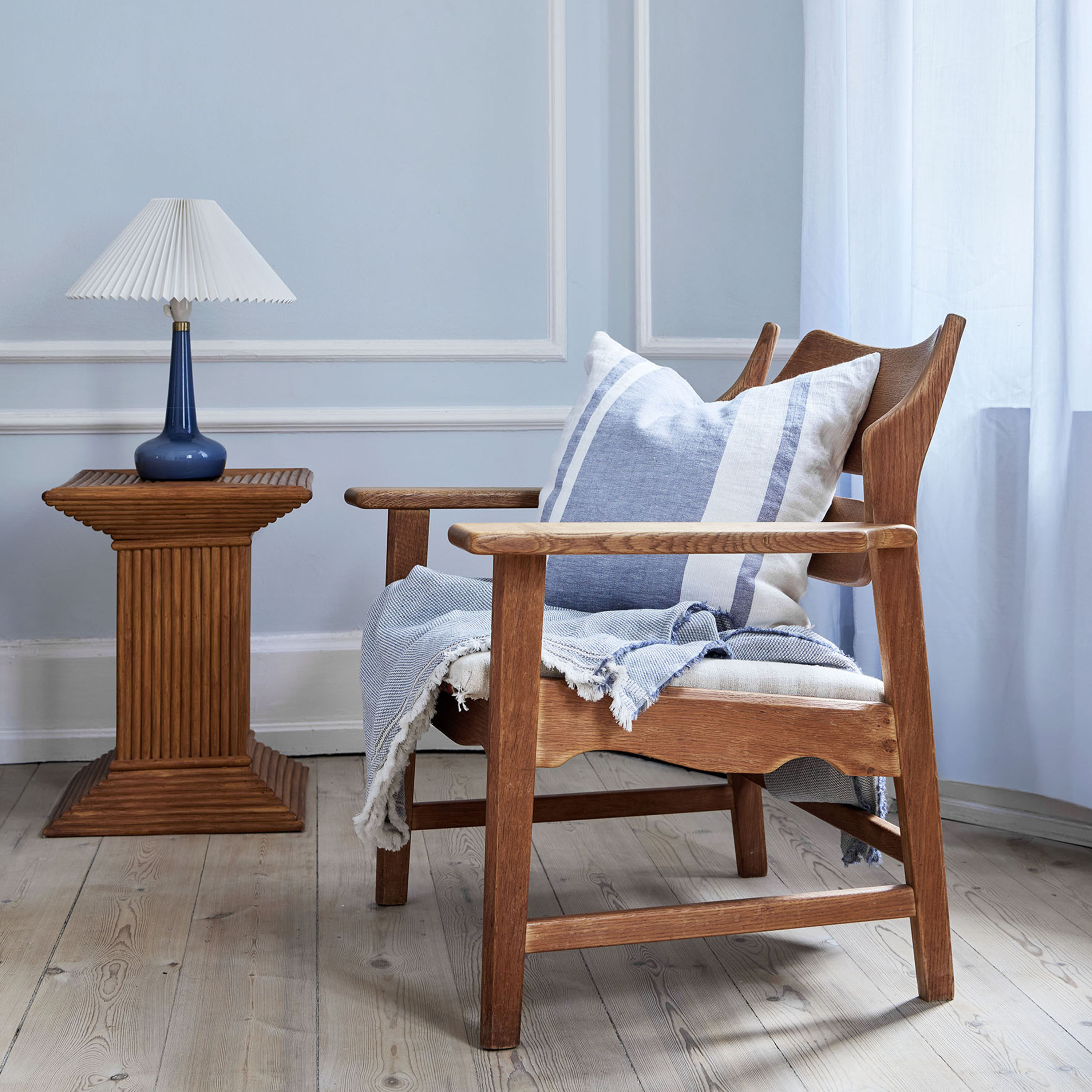 Tell me more Jules Kissenbezug Blue Stripe 50x50